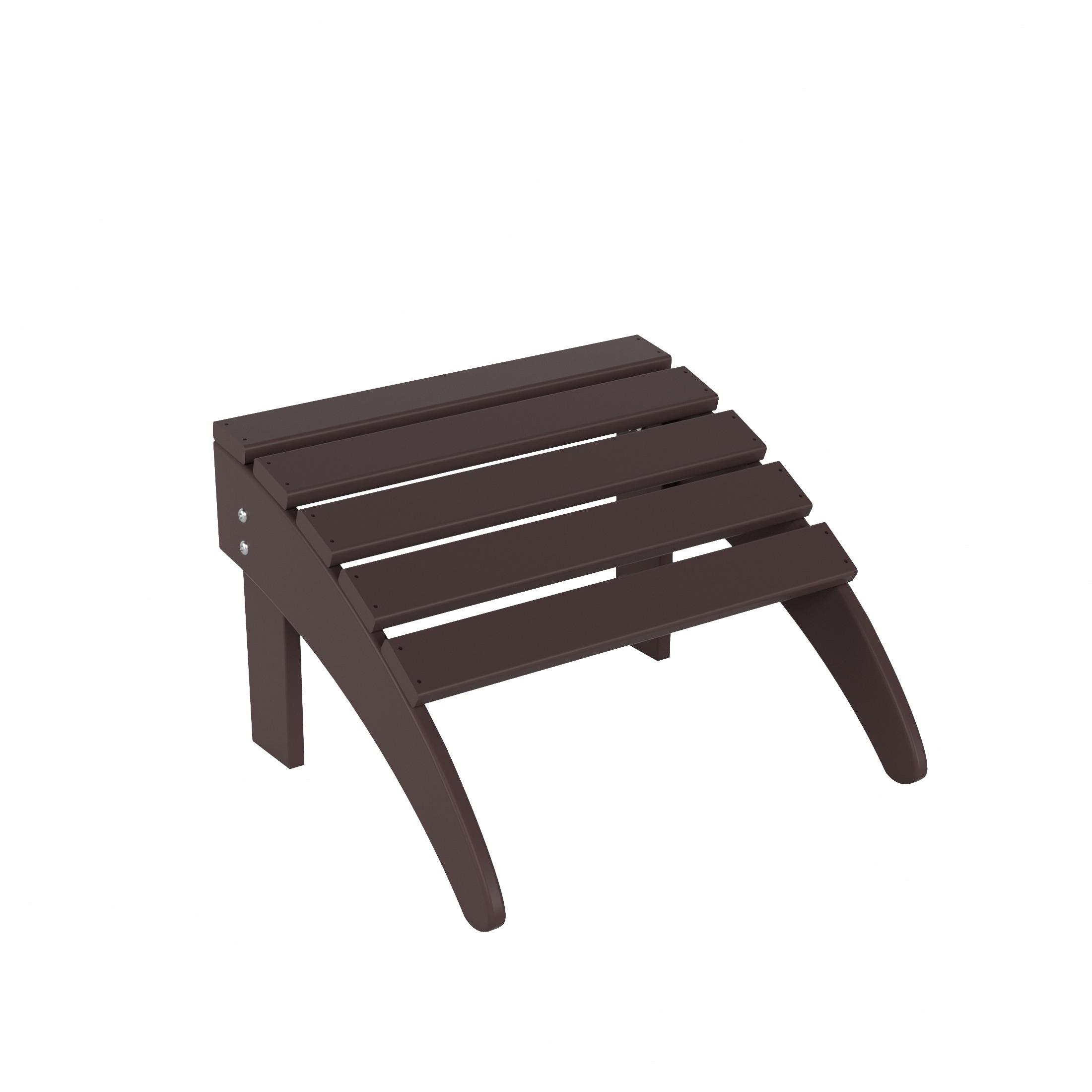 Polytrends  Laguna Hdpe All Weather Outdoor Patio Foldable Ottoman Dark Brown
