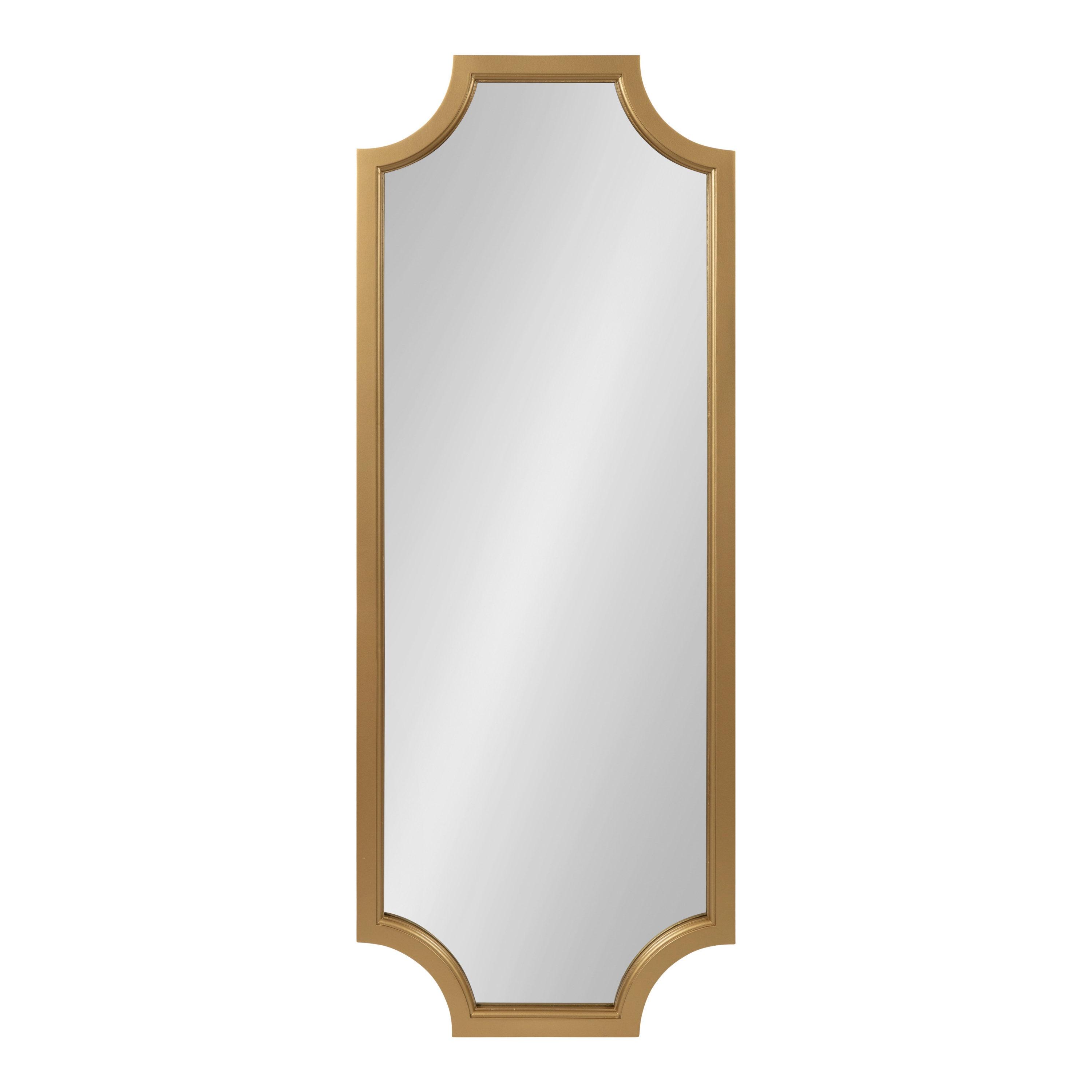 18" x 48" Hogan Scallop Wall Mirror Gold - Kate & Laurel All Things Decor: Modern MDF Frame, No Assembly Required