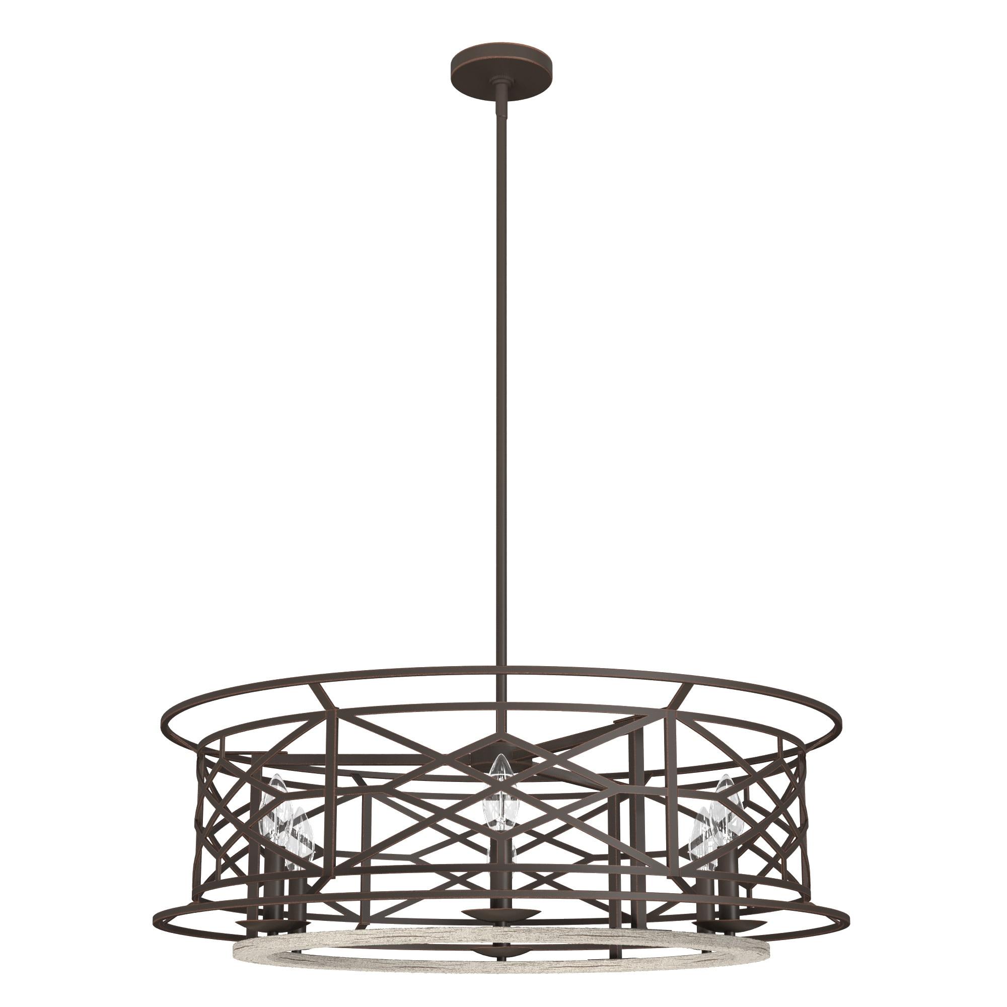 Hunter Fan Langwood 6 - Light Unique / Statement Drum Chandelier