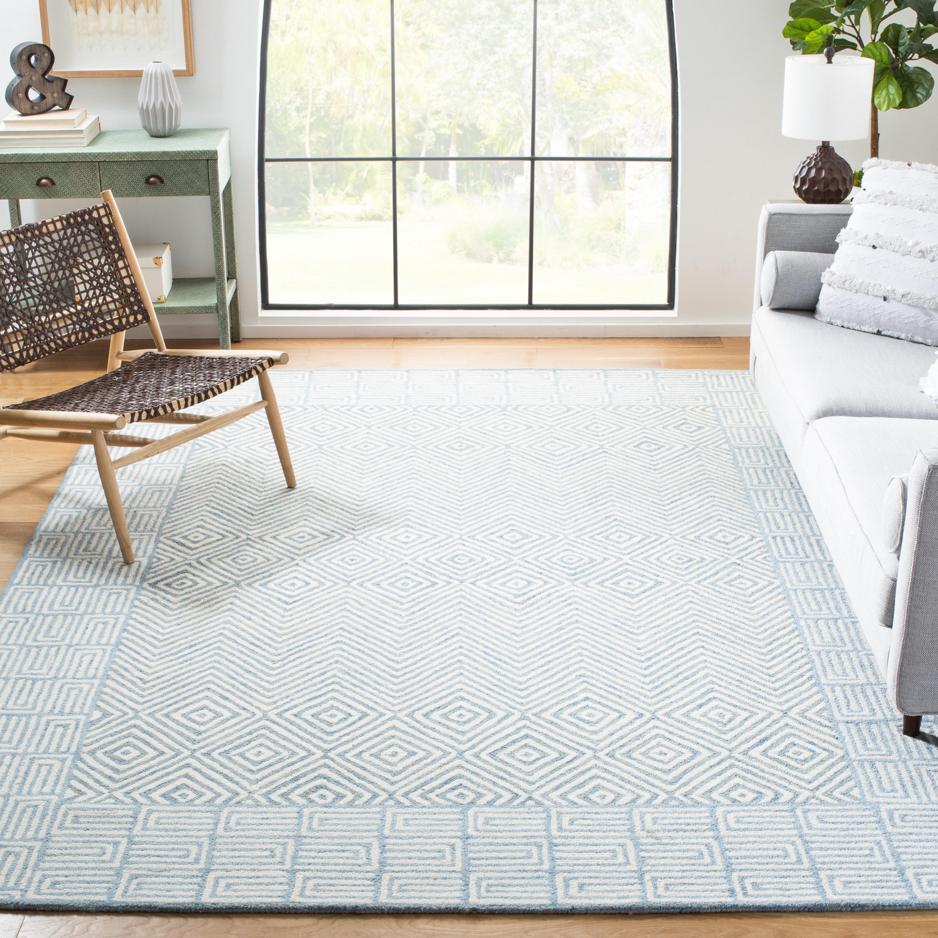 Roslyn ROS353 Hand Tufted Area Rug - Light Blue/Ivory - 8'x10' - Safavieh.