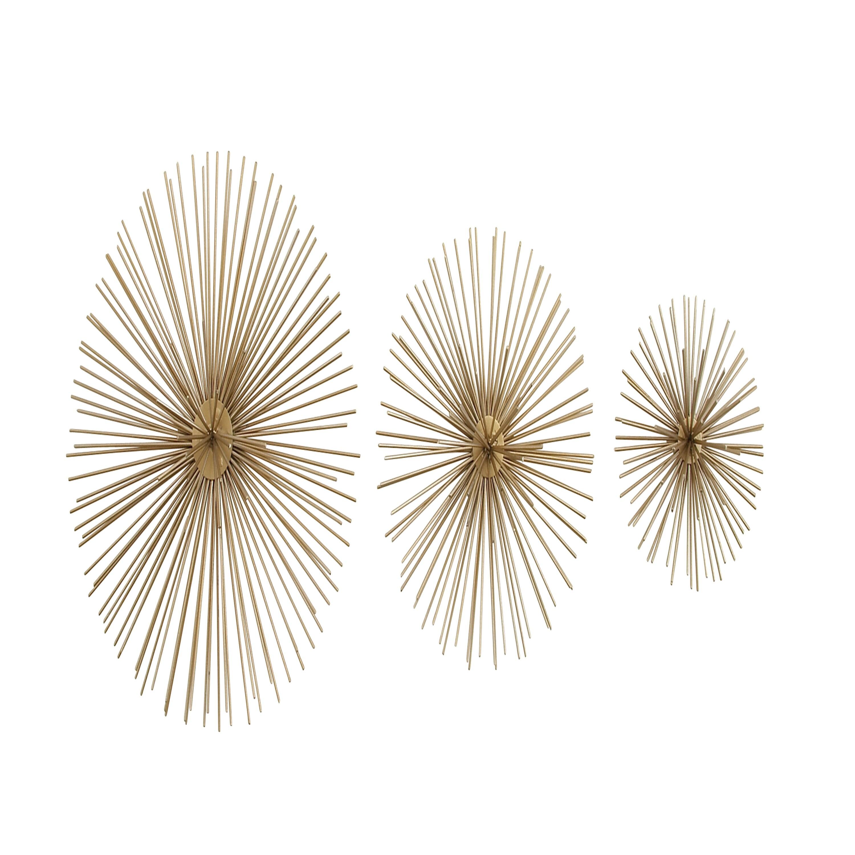 Metal 3D Short Spike Starburst Home Wall Decor