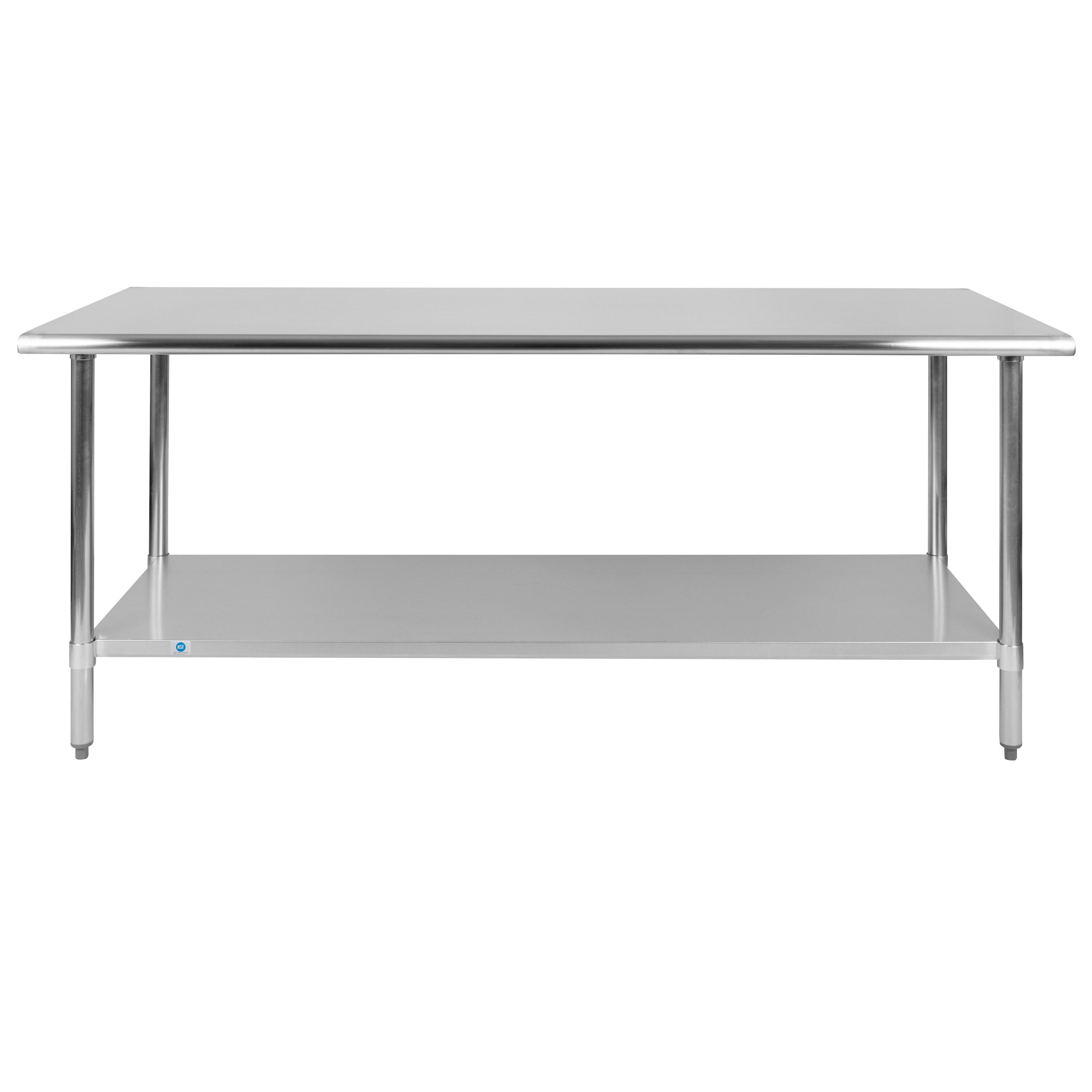 Woodford NSF Certified Stainless Steel Prep and Work Table with Undershelf by Flash Furniture