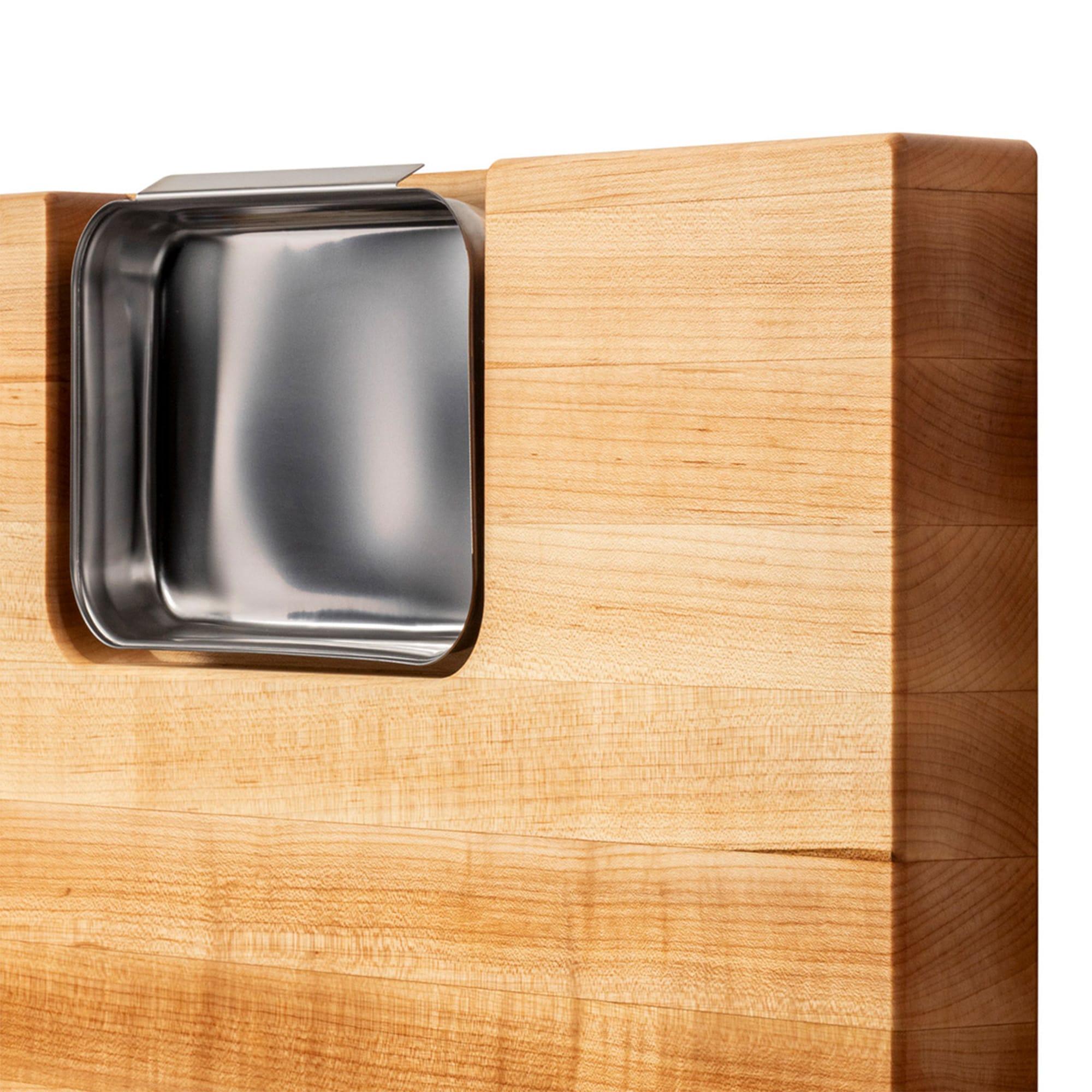 John Boos Boos Block Newton Prep Master Reversible Wood Cutting Board with Juice Groove and Pan, 2.25-Inch Thickness, 24" x 18" x 2 1/4", Maple