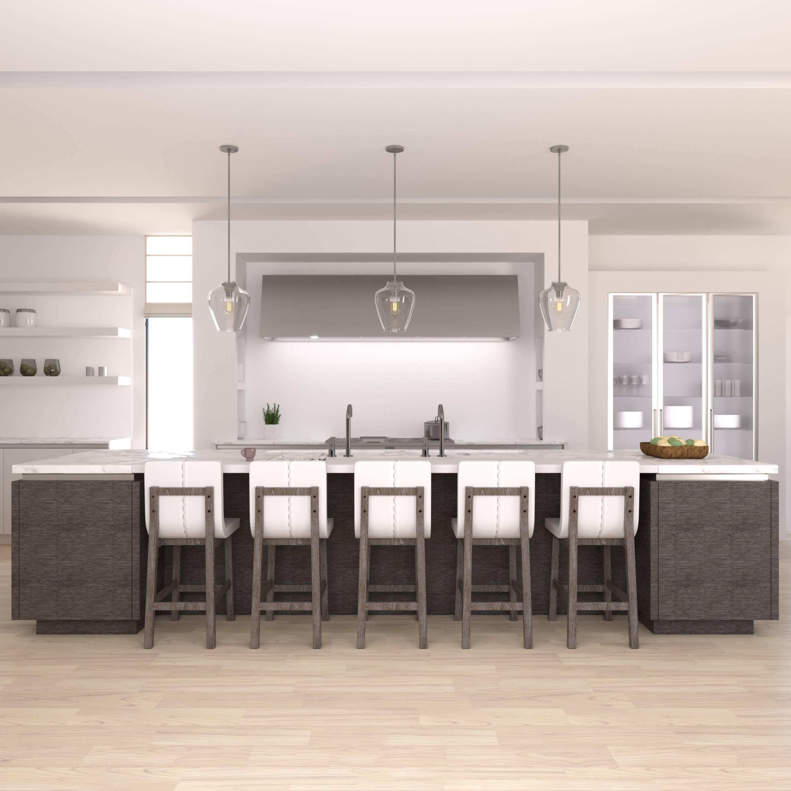 Hunter Fan 1-Light Vidria Pendant Brushed Nickel: Modern Glass Ceiling Fixture, UL Listed, Adjustable Height