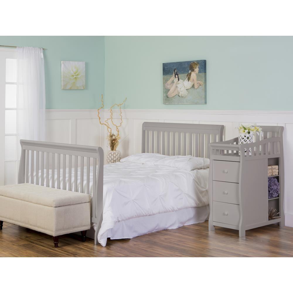Pebble Grey Pine 5-in-1 Convertible Crib with Changer