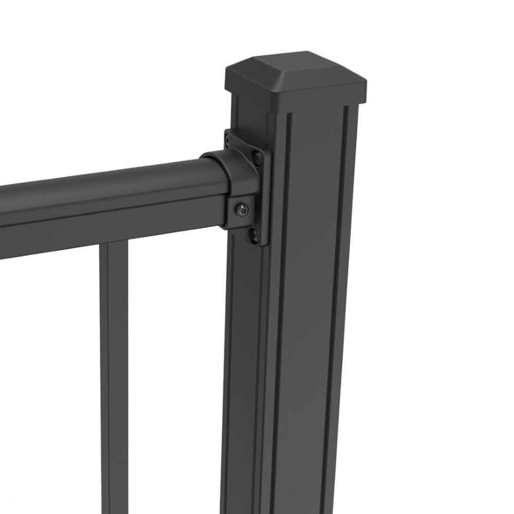 Weatherables 2-1/2-in x 2-1/2-in x 3-1/4-ft Textured Black Aluminum Deck Post