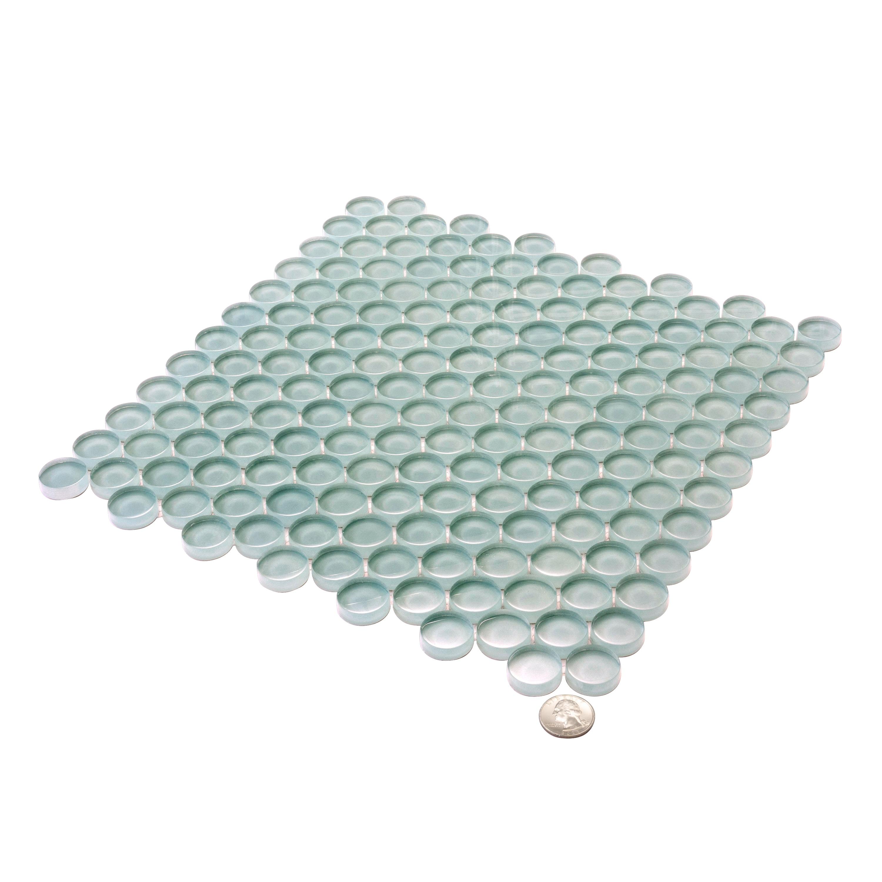 Penny 1 " X 1 " Straight Edge Glass Mosaic Sheet Wall & Floor Tile