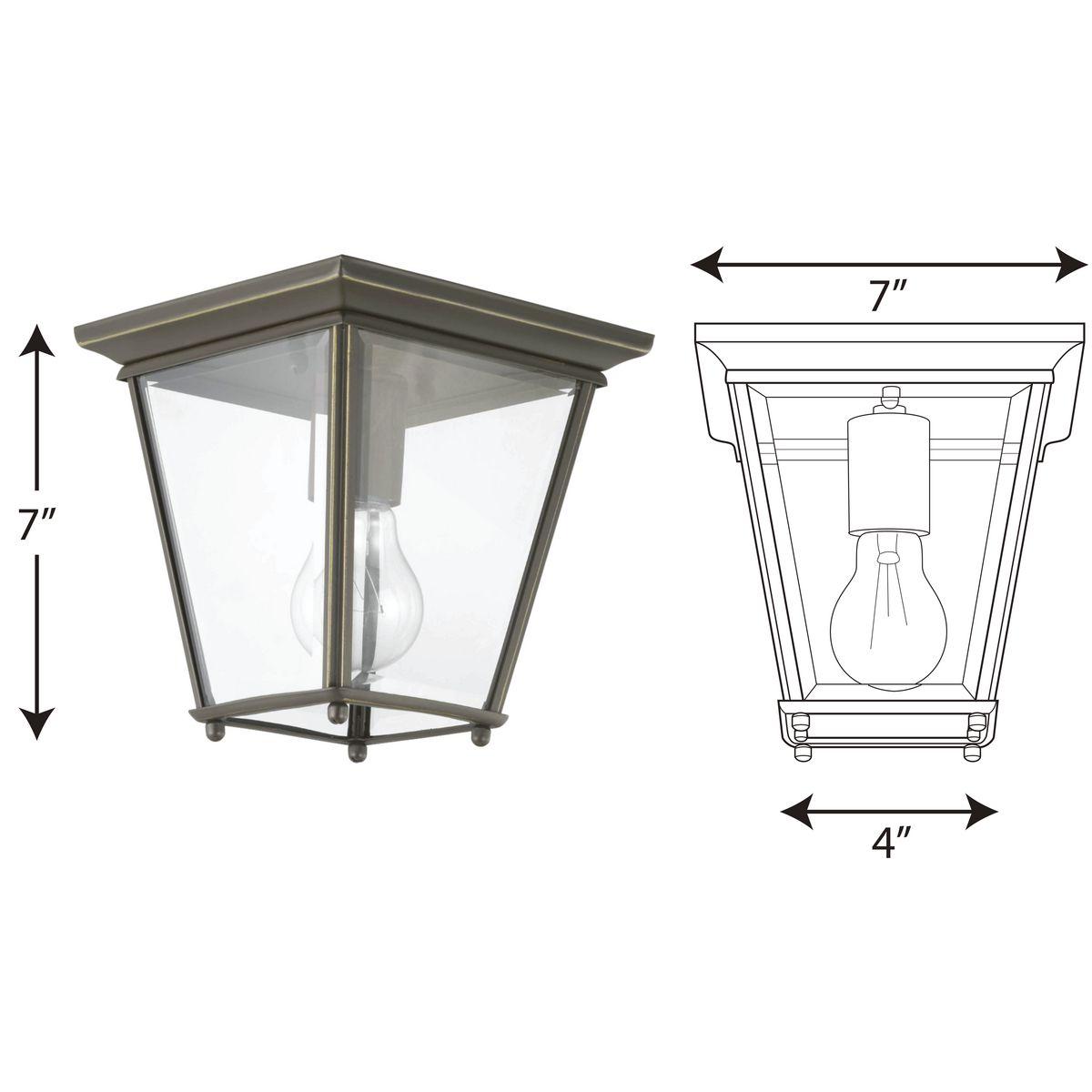 Calais Transparent Square Outdoor Flush Mount