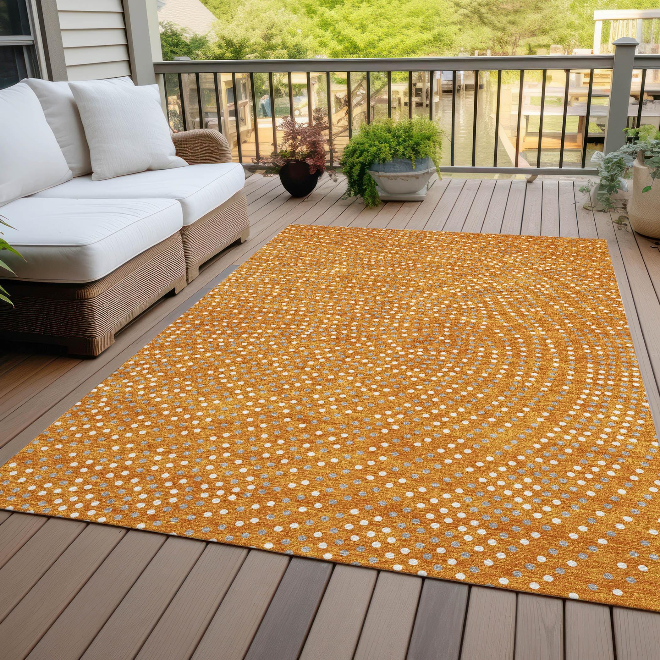 Addison Rugs Chantille ACN1021 Orange 8' x 10' Indoor Outdoor Area Rug, Easy Clean, Machine Washable, Non Shedding, Bedroom, Entry, Living Room, Dining Room, Kitchen, Patio Rug