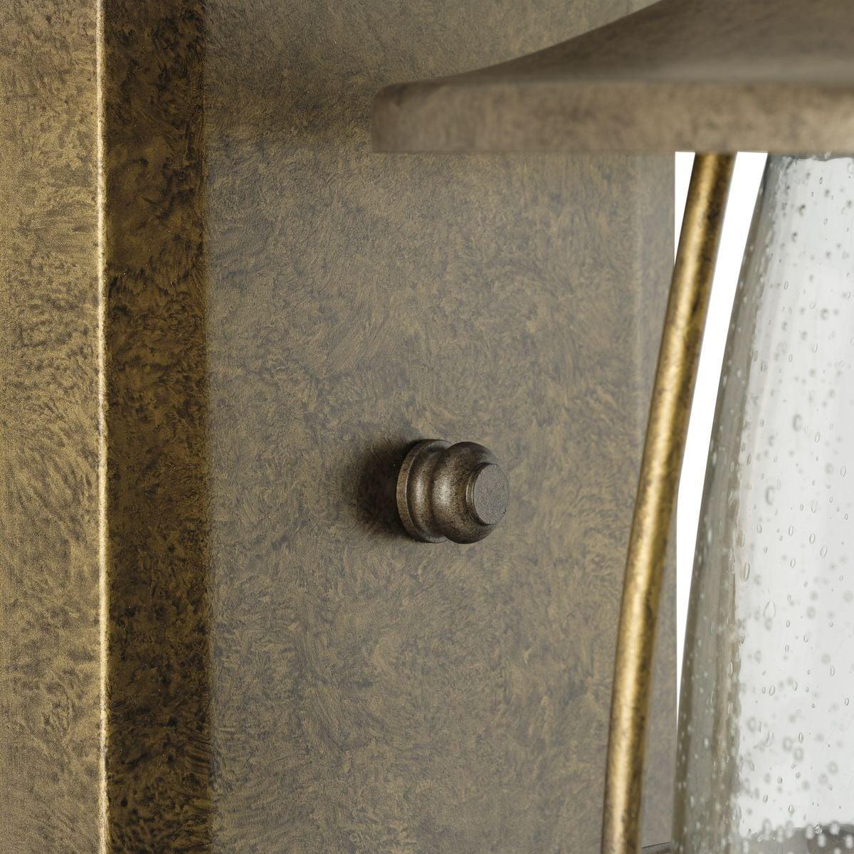 Progress Lighting Prairie 1-Light Large Wall Lantern, Burnished Chestnut, Seeded Glass