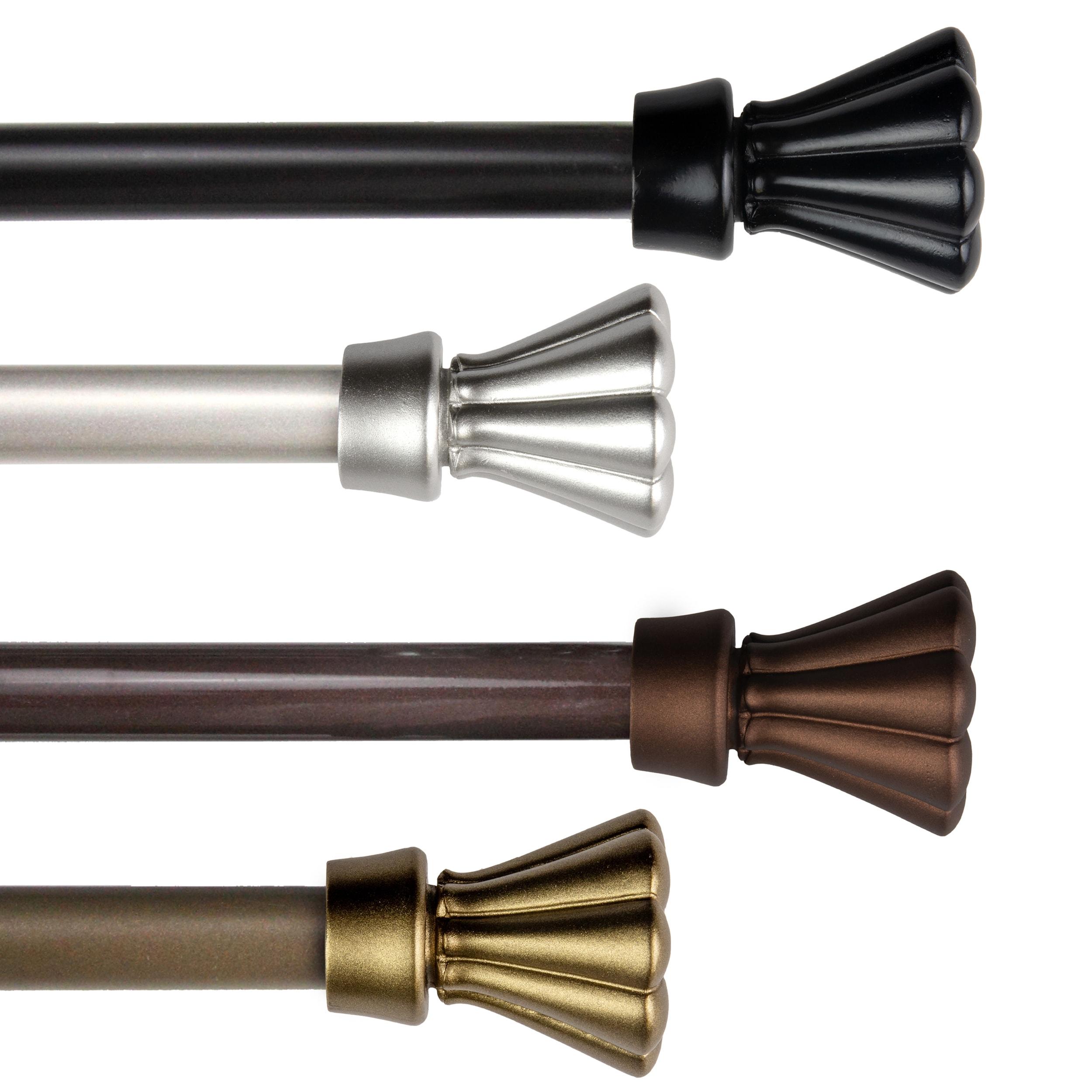 Home Window Decorative Tilly Double Curtain Rod 28-48 inch - Cocoa
