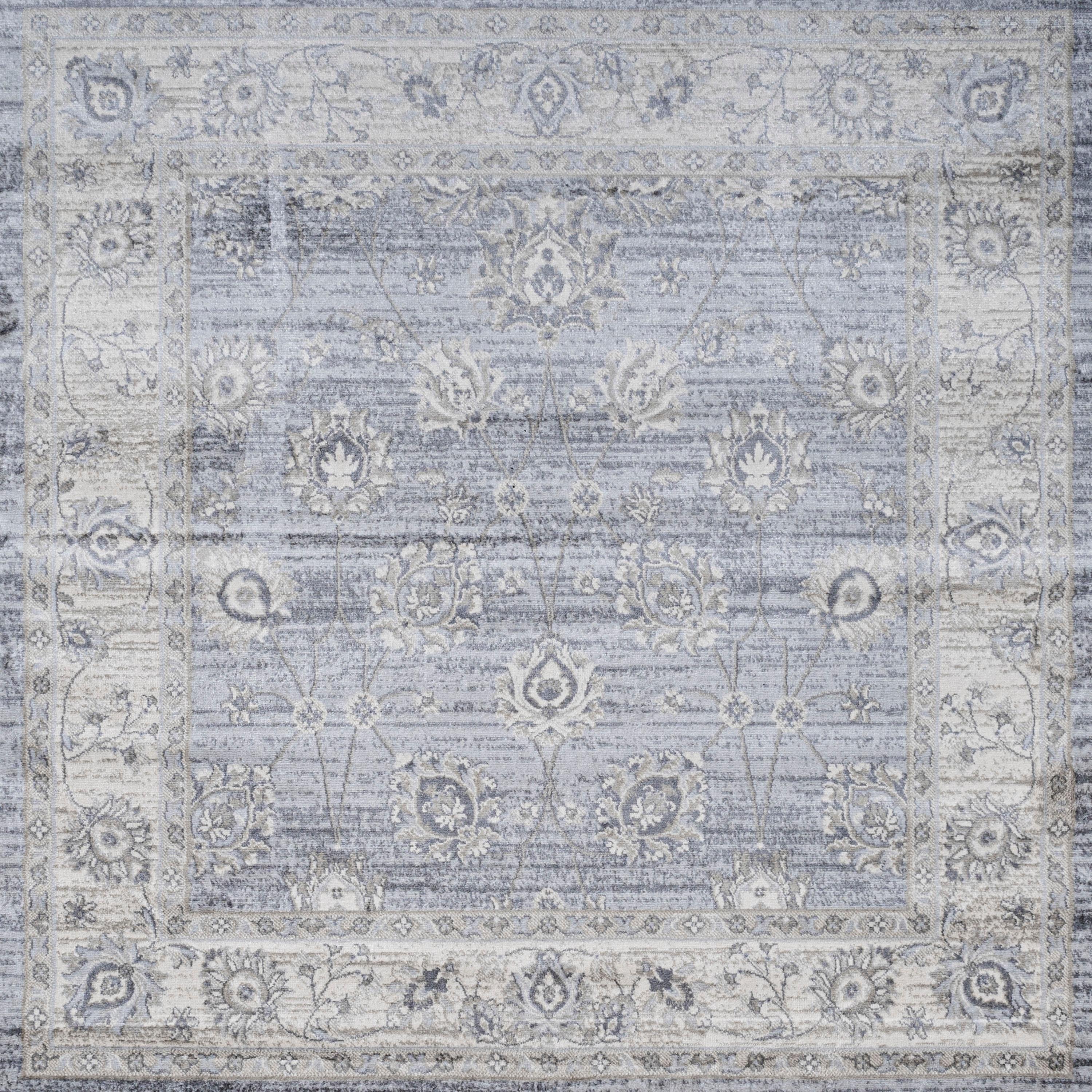 6' x 6' Modern Persian Vintage Moroccan Traditional Area Rug, Light Gray - JONATHAN Y