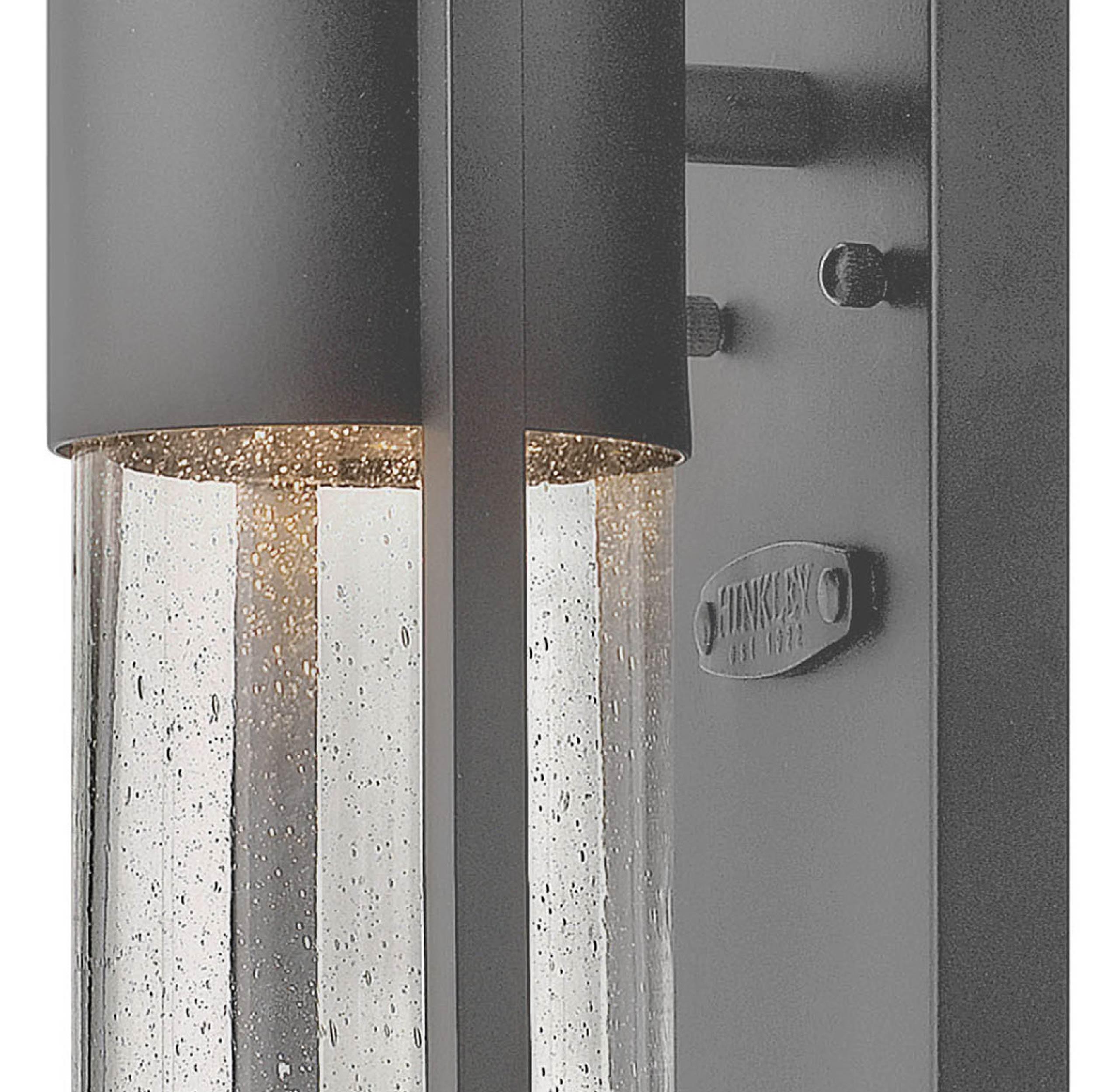 Hinkley Shelter Medium Outdoor Wall Mount Lantern - Minimalist Style, Dark Sky-Compliant, Solid Aluminum/Clear Seedy Glass - Hematite