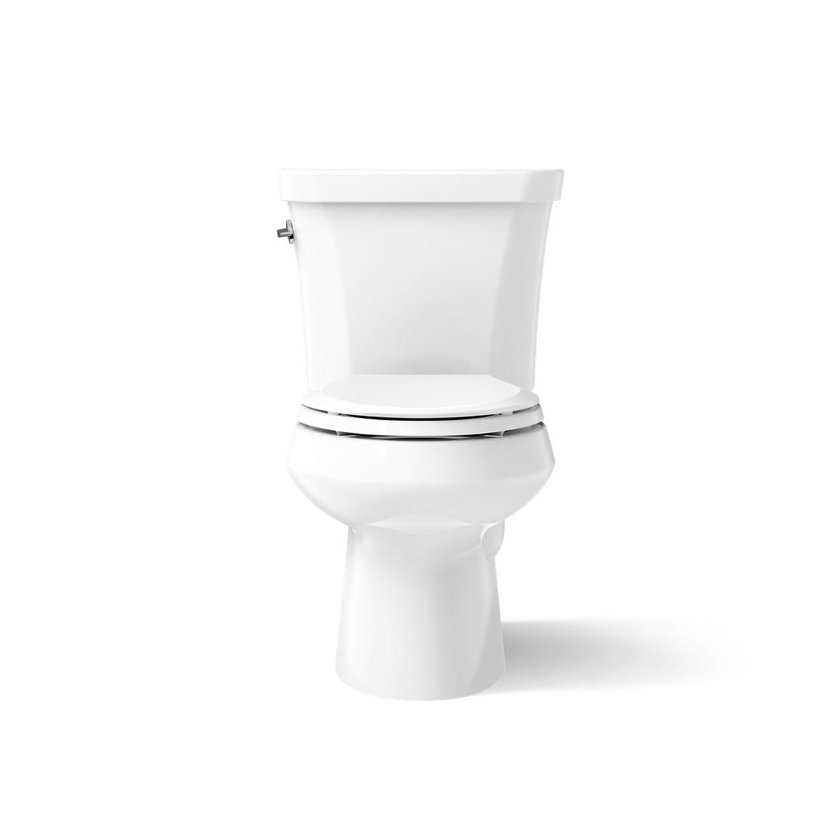 White Compact Elongated One-Piece Dual Flush Toilet