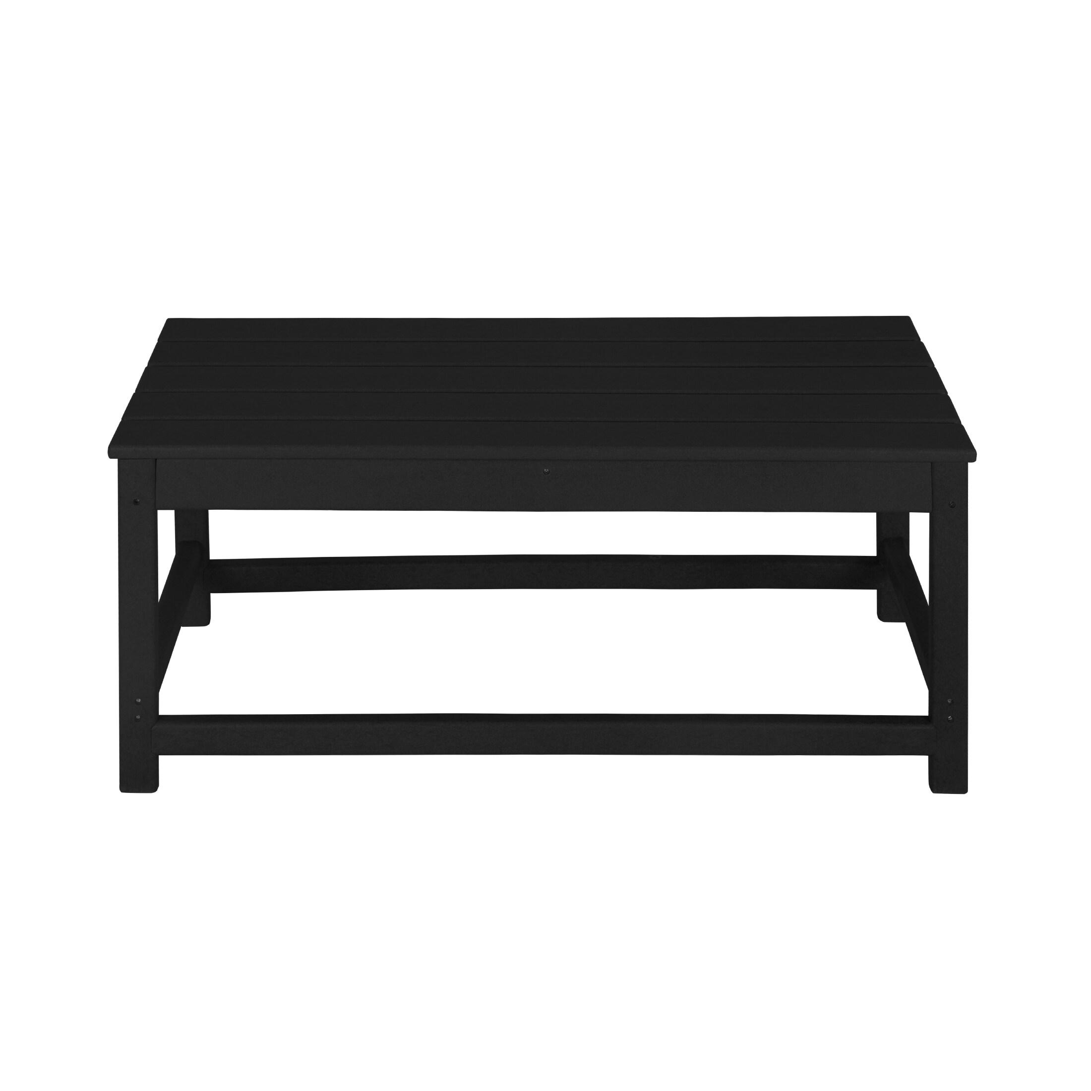 Polytrends  Laguna Hdpe All Weather Outdoor Patio Coffee And Side Tables (3-Piece Set) Black