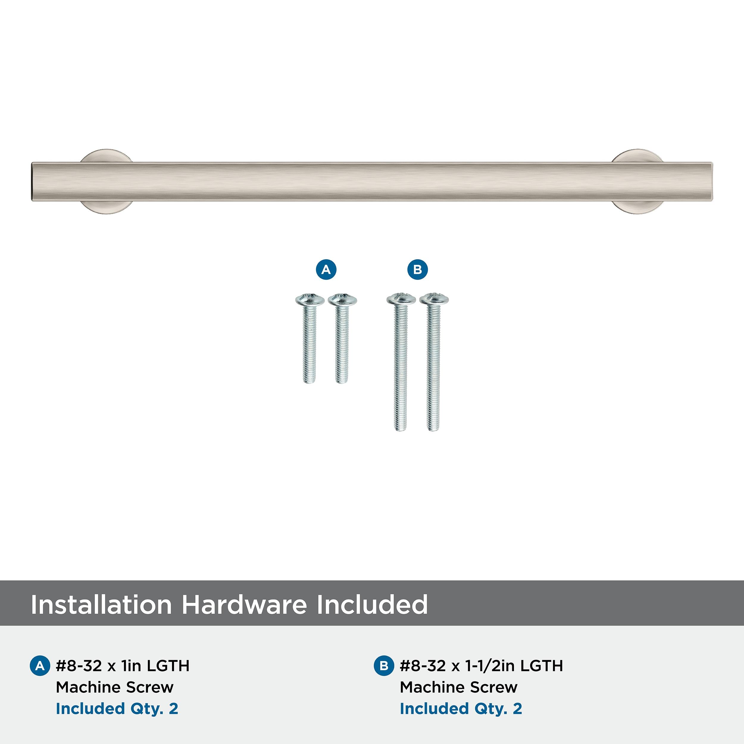 Amerock Everett 7-9/16 inch (192mm) Center-to-Center Satin Nickel Cabinet Pull