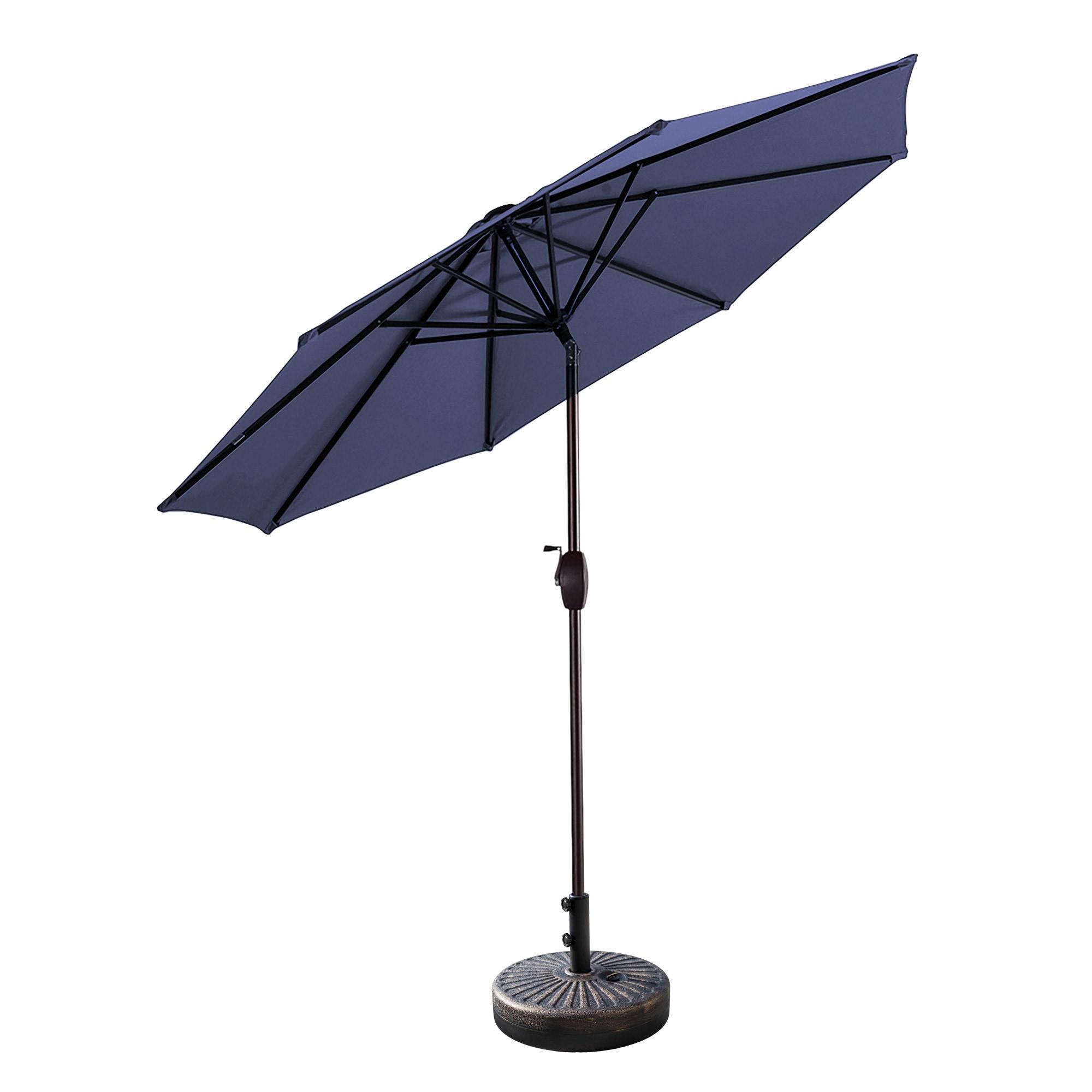 Westin Outdoor 9 Ft Patio Umbrellas with Bronze Plastic Base Included, Navy Blue