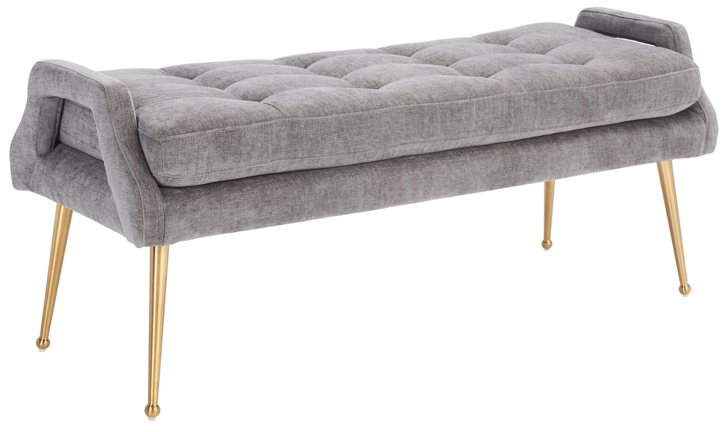 Everdeen Bench  - Charcoal/Gold - Safavieh