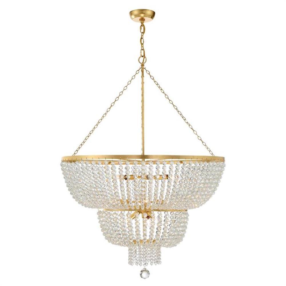 12 Light Chandelier In Classic Style 32 Inches Wide By 46 Inches High-Antique Gold Finish Crystorama Lighting 612-Ga