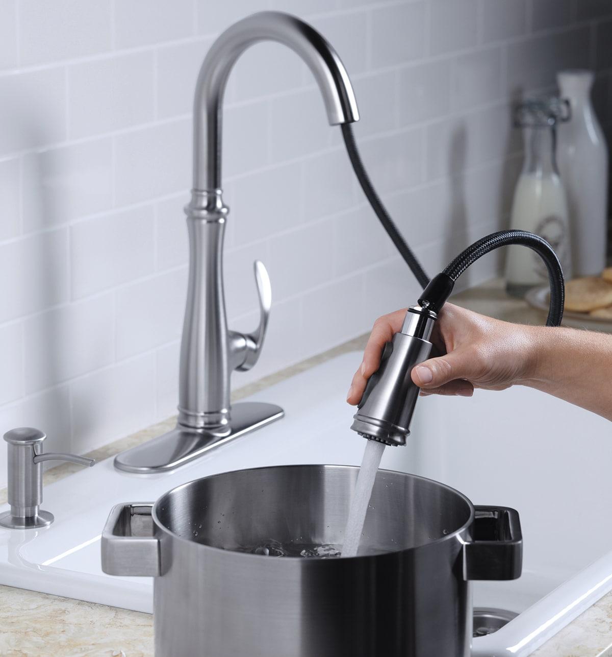 Bellera™ Pull Down Single Handle Kitchen Faucet with Handle and Supply Lines