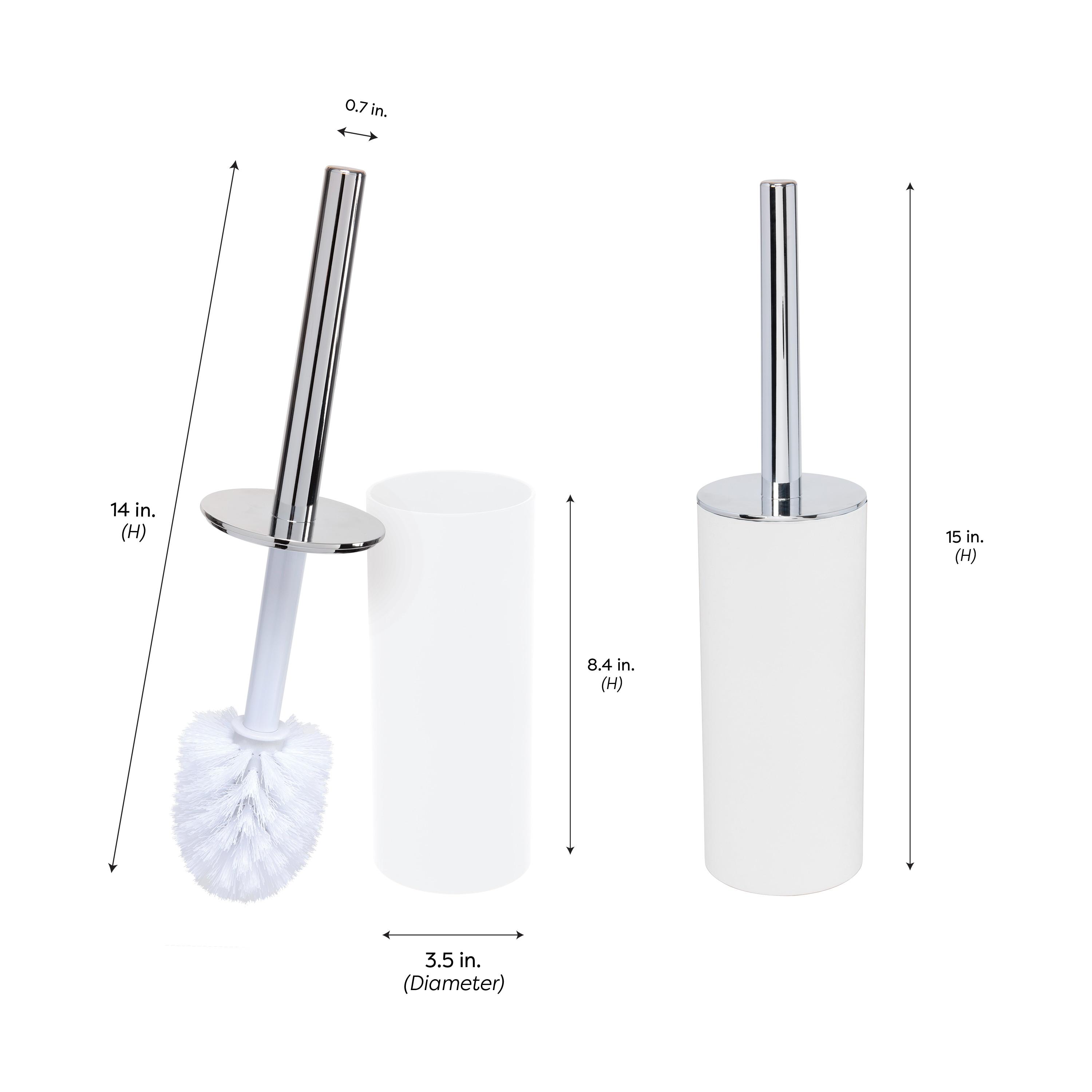 Soft Touch Toilet Brush Holder White - Bath Bliss: Durable Plastic, Scrubber for Bathroom Cleaning