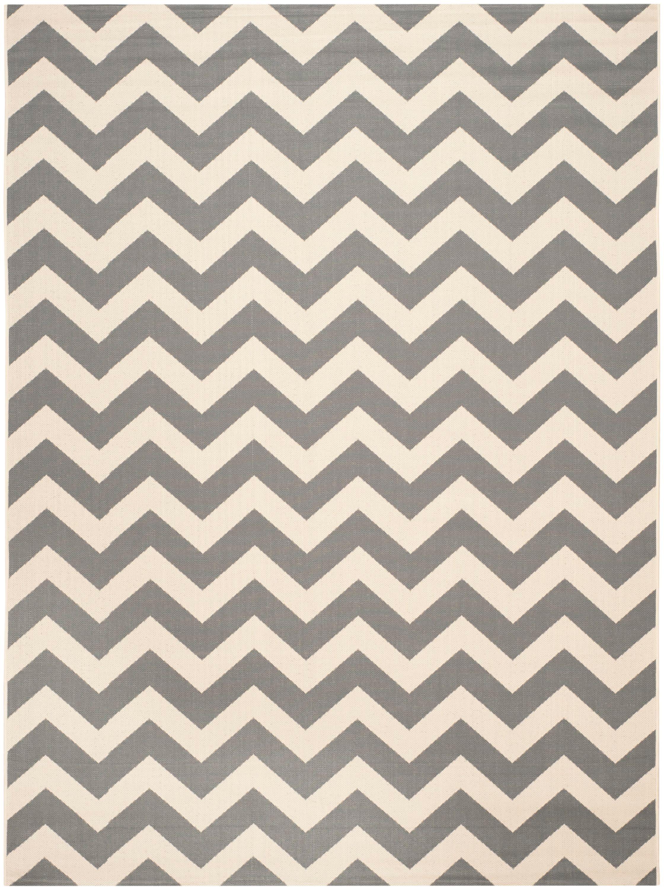 Courtyard CY6244 Power Loomed Indoor and Outdoor Area Rug - Grey/Beige - 8'x11' - Safavieh