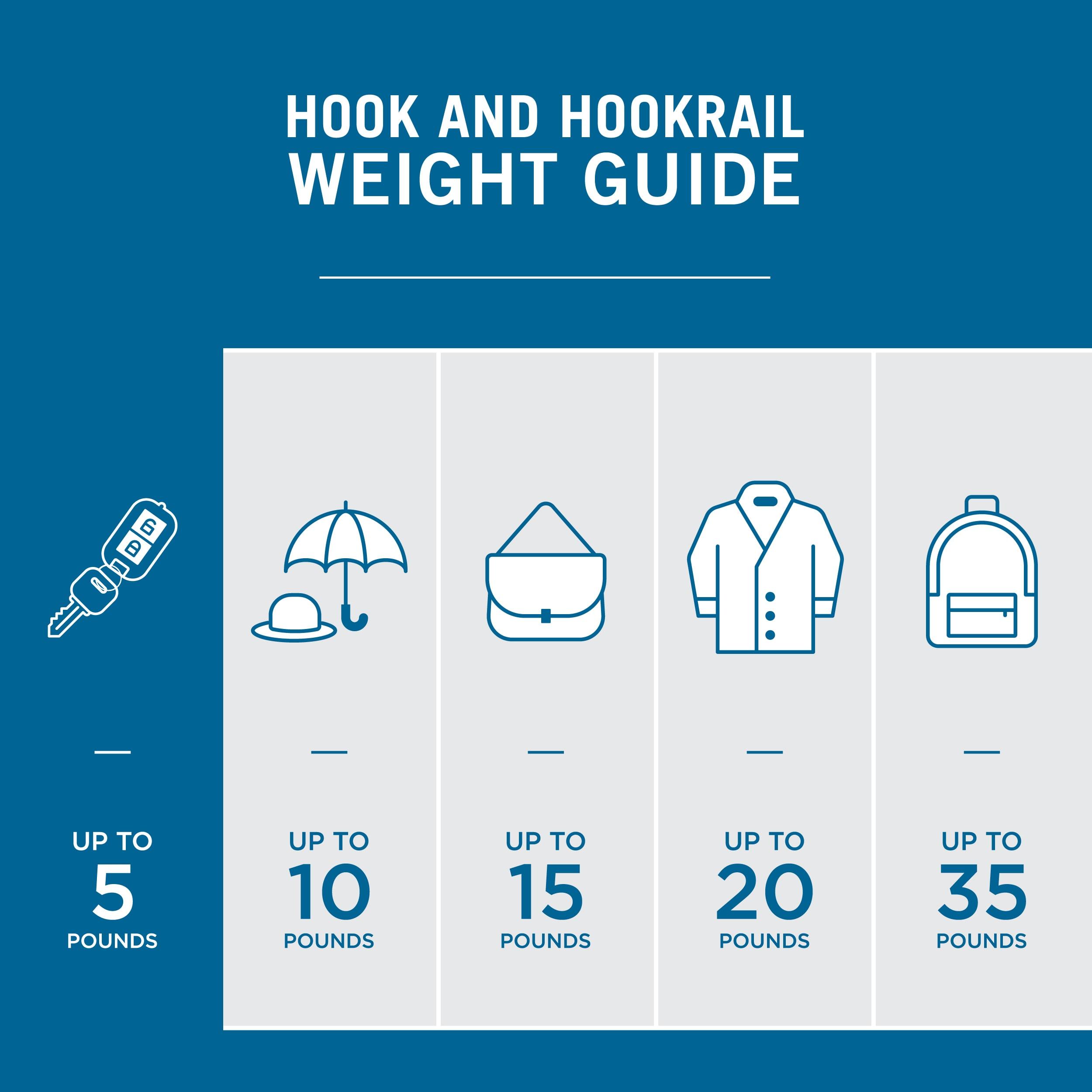 Franklin Brass 19.29 In. Steel Sheet Metal Rail With 6 Hooks, White