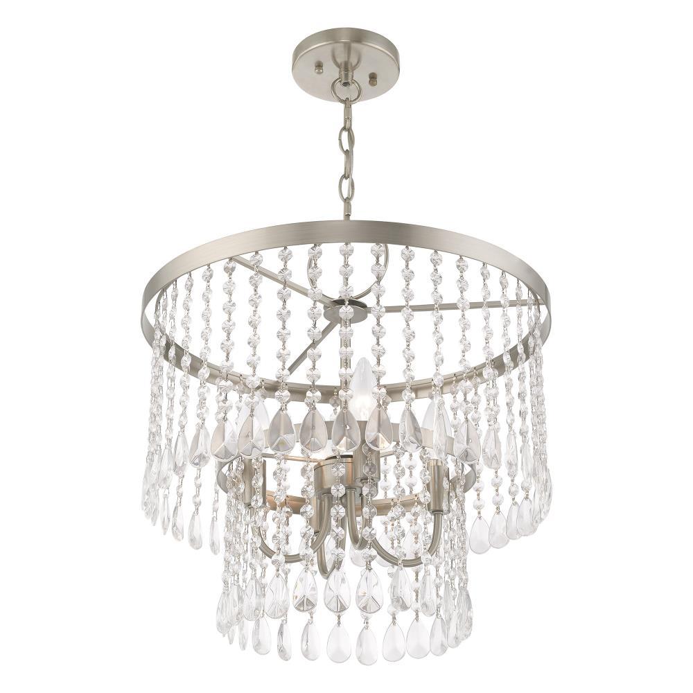 Livex Lighting Elizabeth 4 - Light Chandelier in  Brushed Nickel