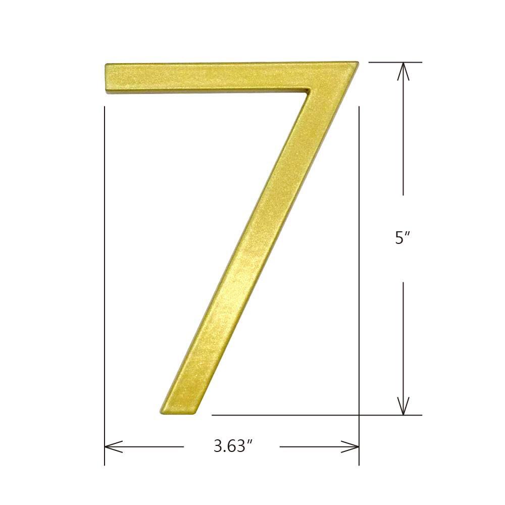 HASWARE House Number 3 inch (7.5 cm) Self Adhesive Letters Apartment Door Numbers Street Address Plaque Home Stylish Decor, Acrylic(7, Golden)