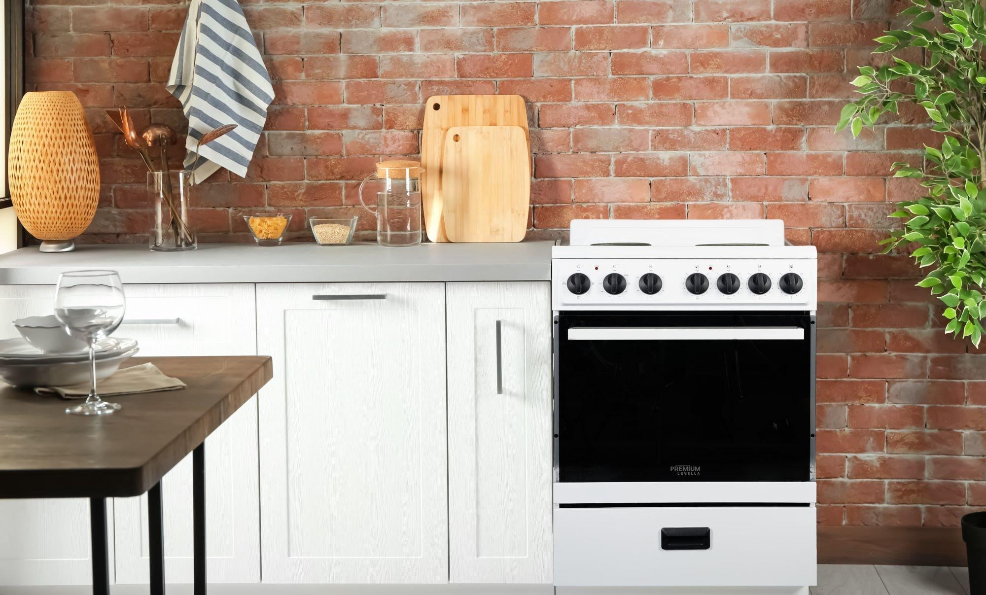Premium Levella 20" 2.2 Cubic Feet Smart Electric Free Standing Range with 4 Burners
