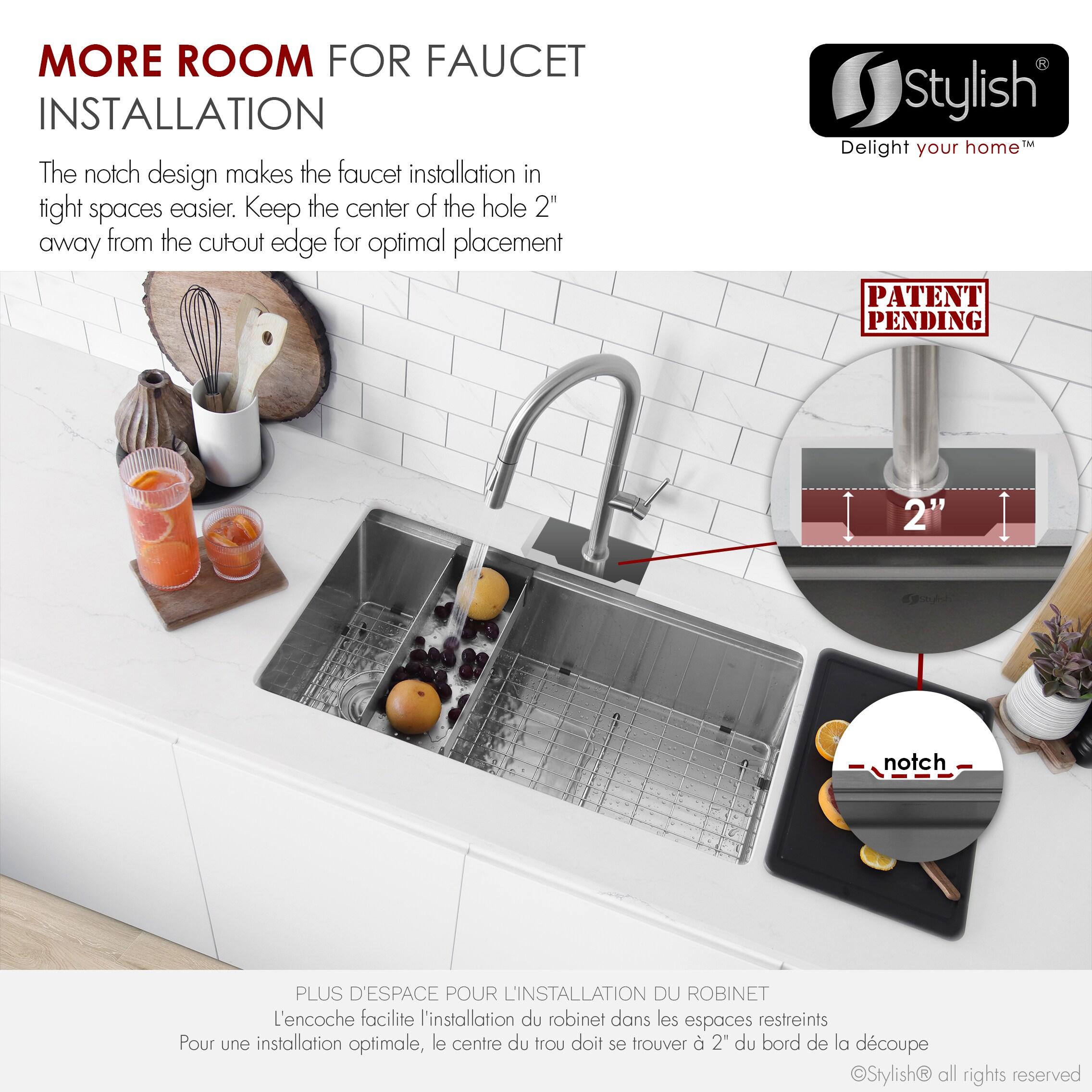 Stylish Versa33 Undermount 33" Workstation 16-gauge Single-Bowl Kitchen Sink