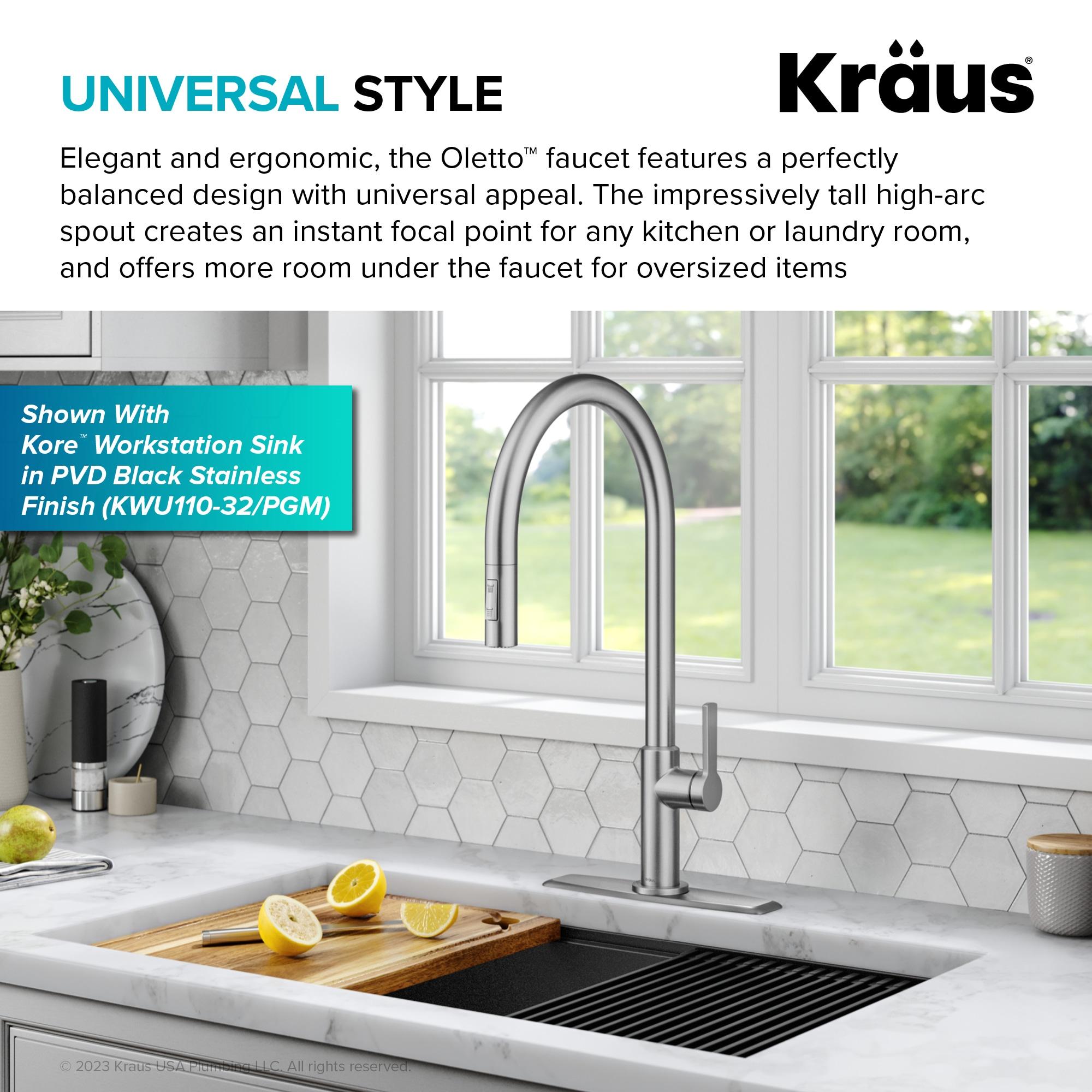 KRAUS Oletto Single Handle Pull Down Kitchen Faucet