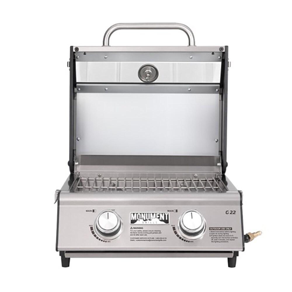 Monument Grills, Clearview 2 - Burner Portable Stainless Liquid Propane 15000 BTU Gas Grill