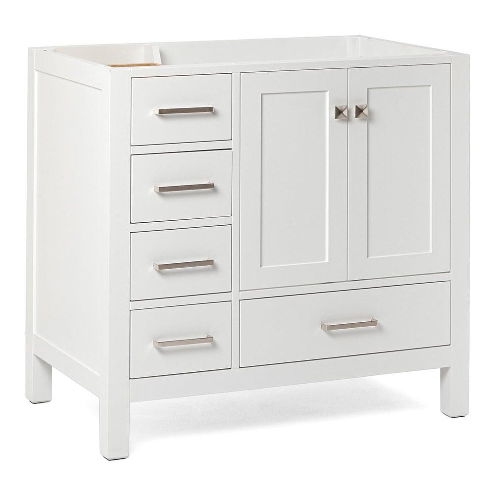 Ariel A037s-R-Bc Cambridge 36" Single Free Standing Wood Vanity Cabinet Only - White