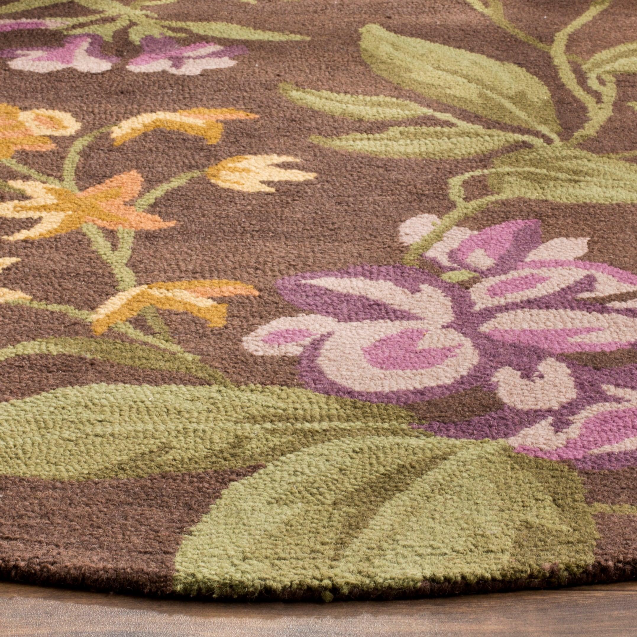 Emrick Hand Hooked Wool Floral Rug
