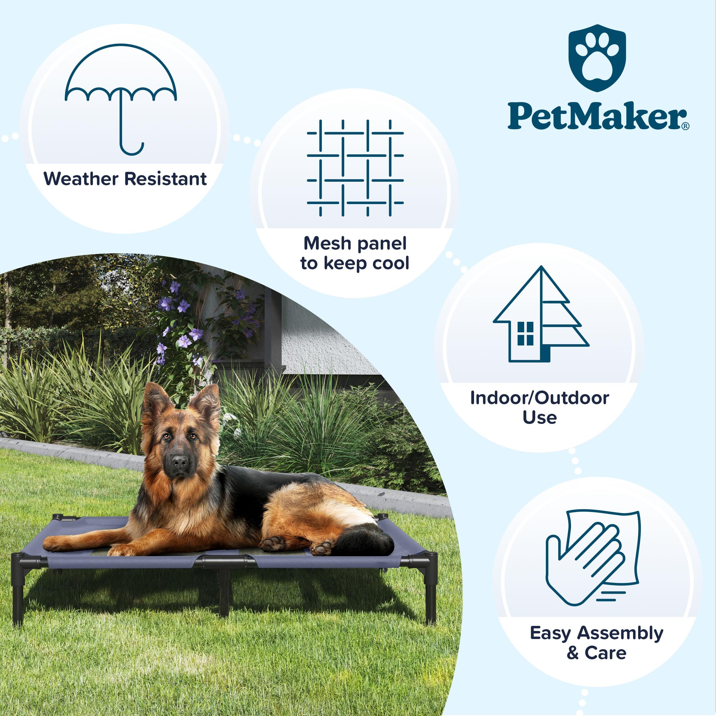 Pet Adobe Portable Raised Cot Style Pet Bed - Navy Blue