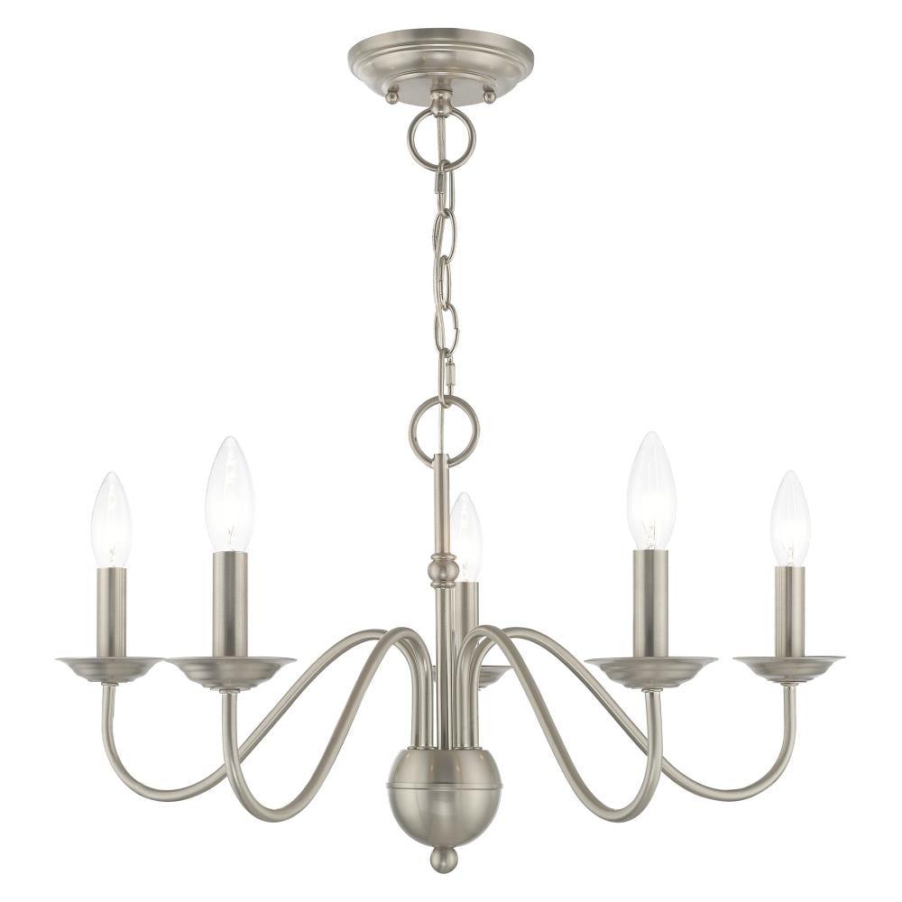 Livex Lighting 52165 Windsor 5 Light 24" Wide Taper Candle Chandelier - Nickel