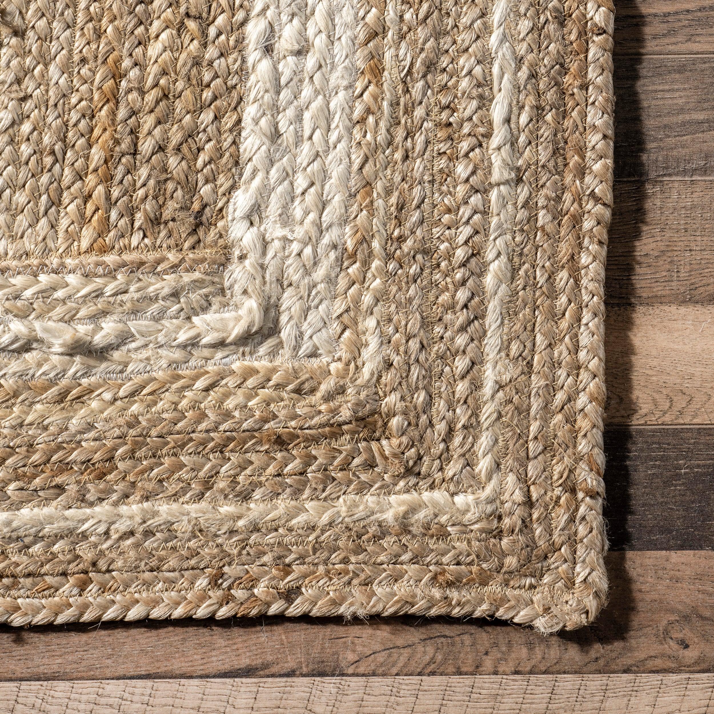 nuLOOM Rikki Coastal Braided Jute Area Rug, Runner 2' 6" x 10', Off White