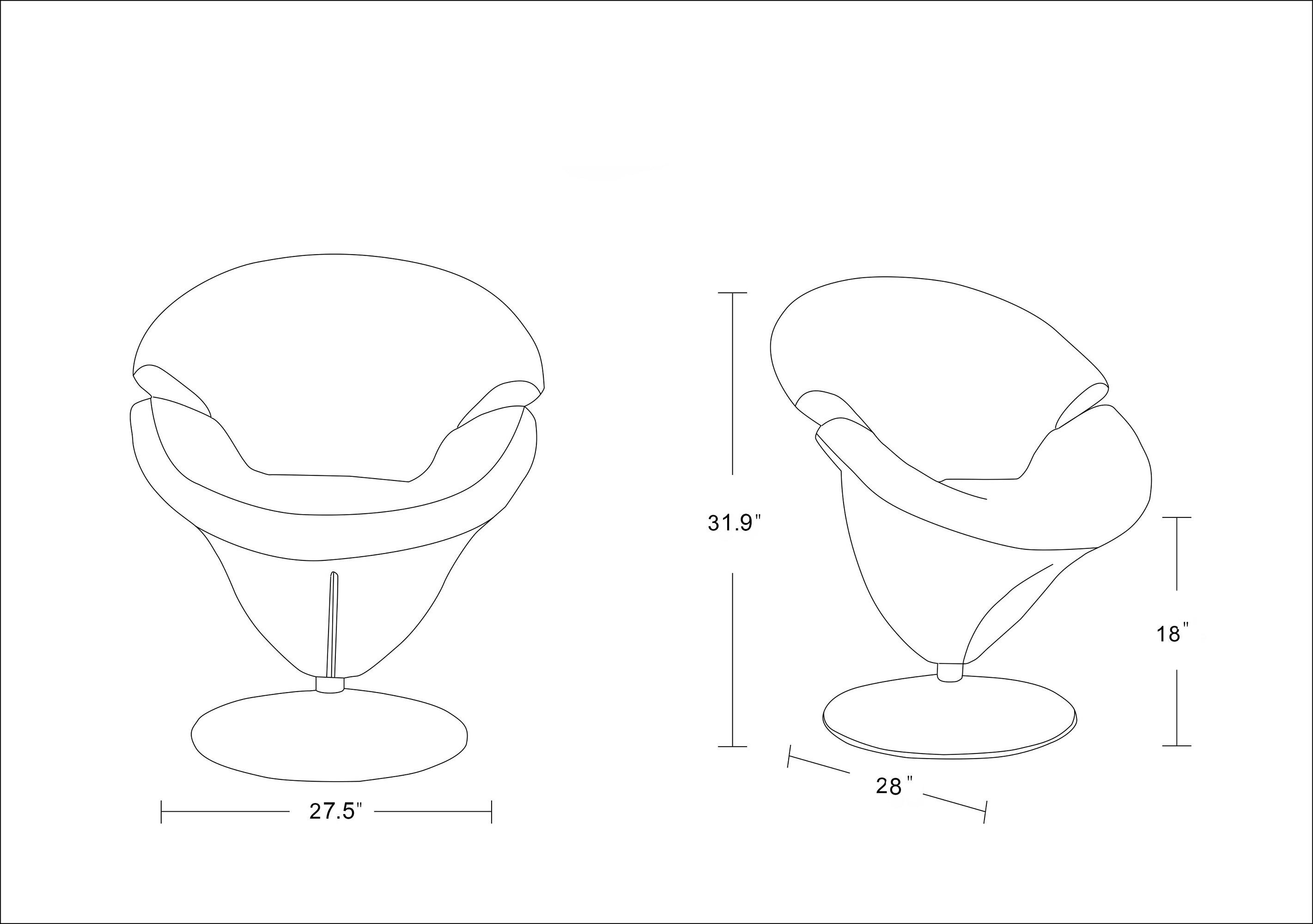 Set of 2 Tulip Velvet Swivel Accent Chairs White - Manhattan Comfort: Botanical Design, Metal Frame, Armless