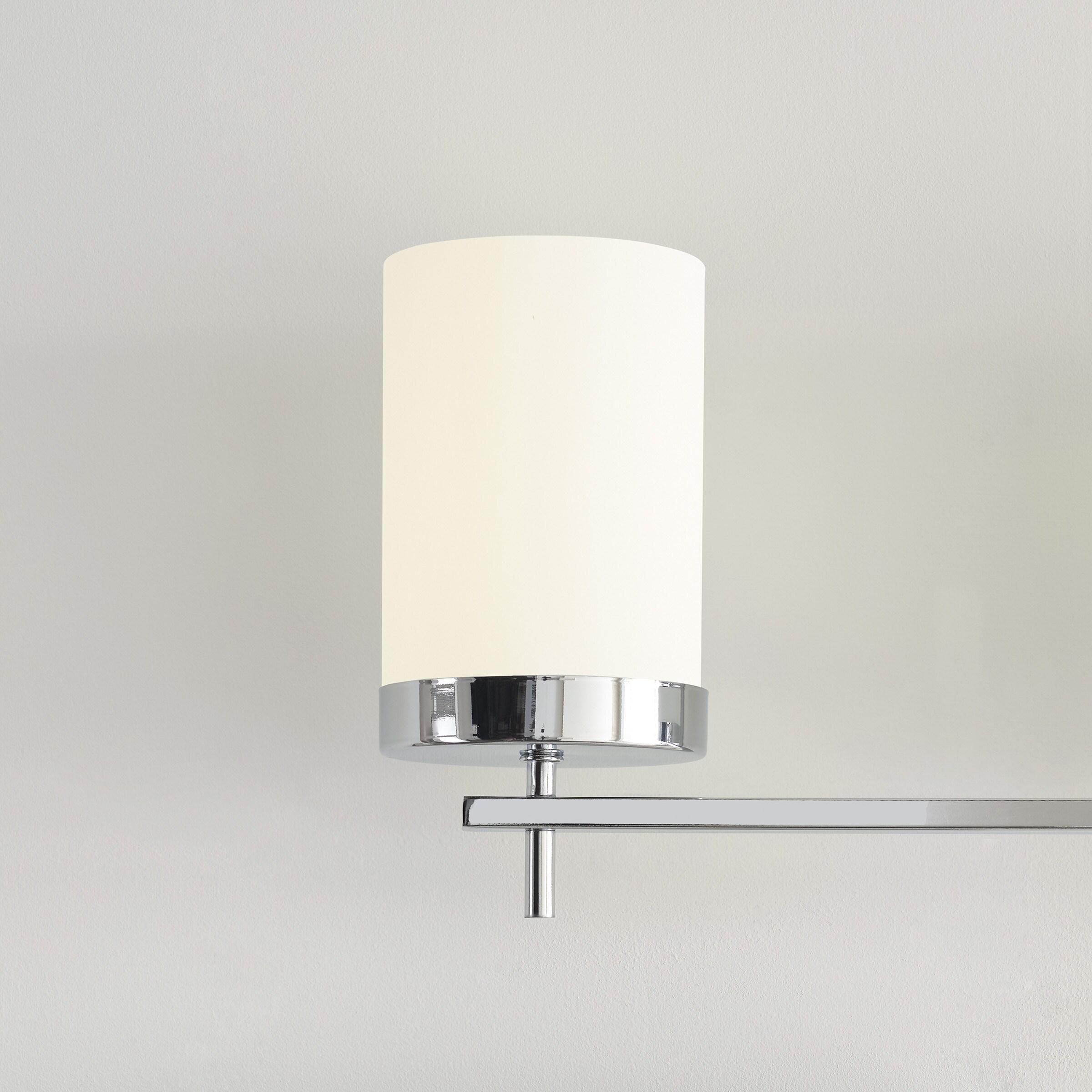 Chrome 4-Light Dimmable Cylinder Bathroom Vanity Light