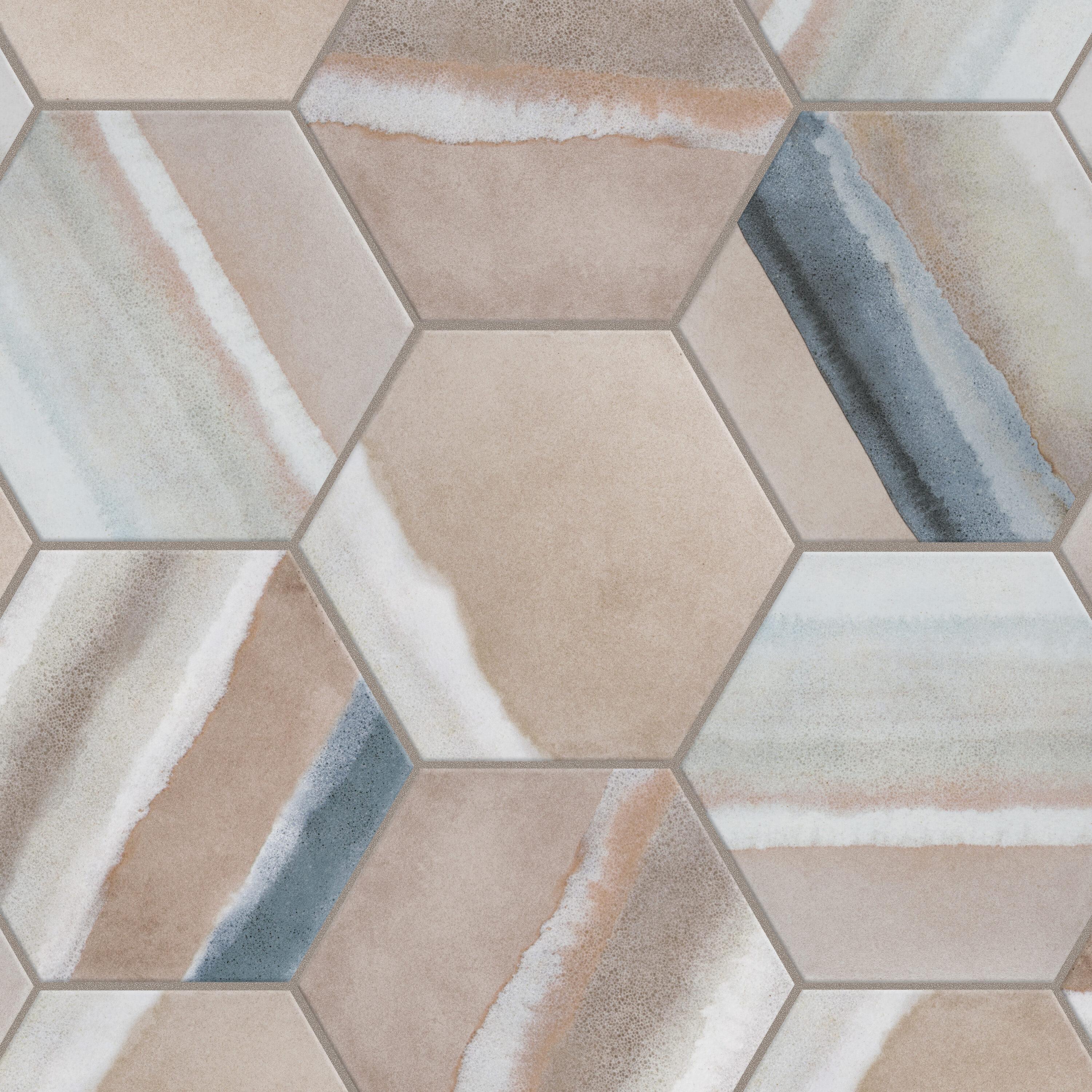 Matter Hex Canvas 8' x 9' Stone Look Wall & Floor Tile