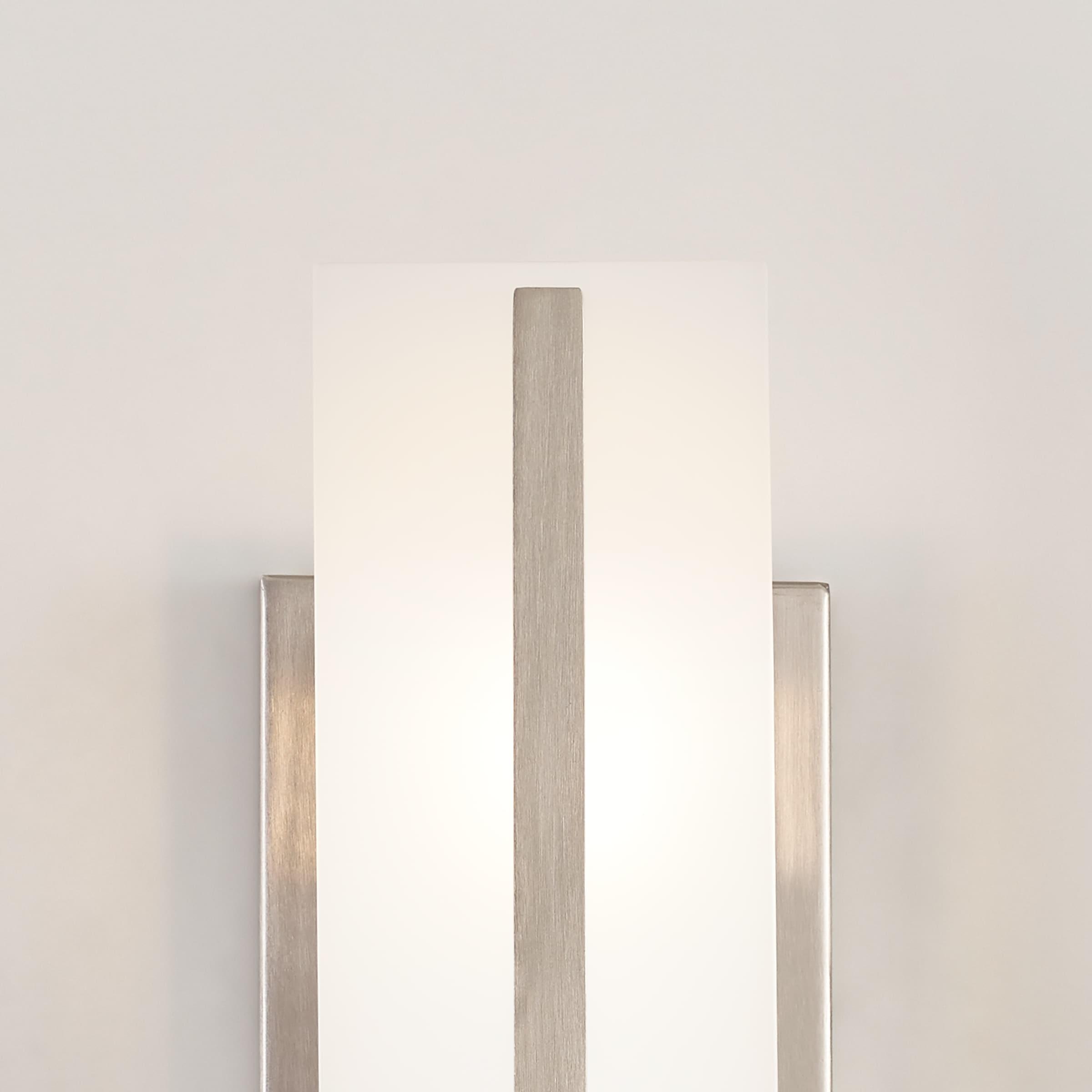 Elegant Brushed Nickel Vanity Sconce with Satin Etched Glass