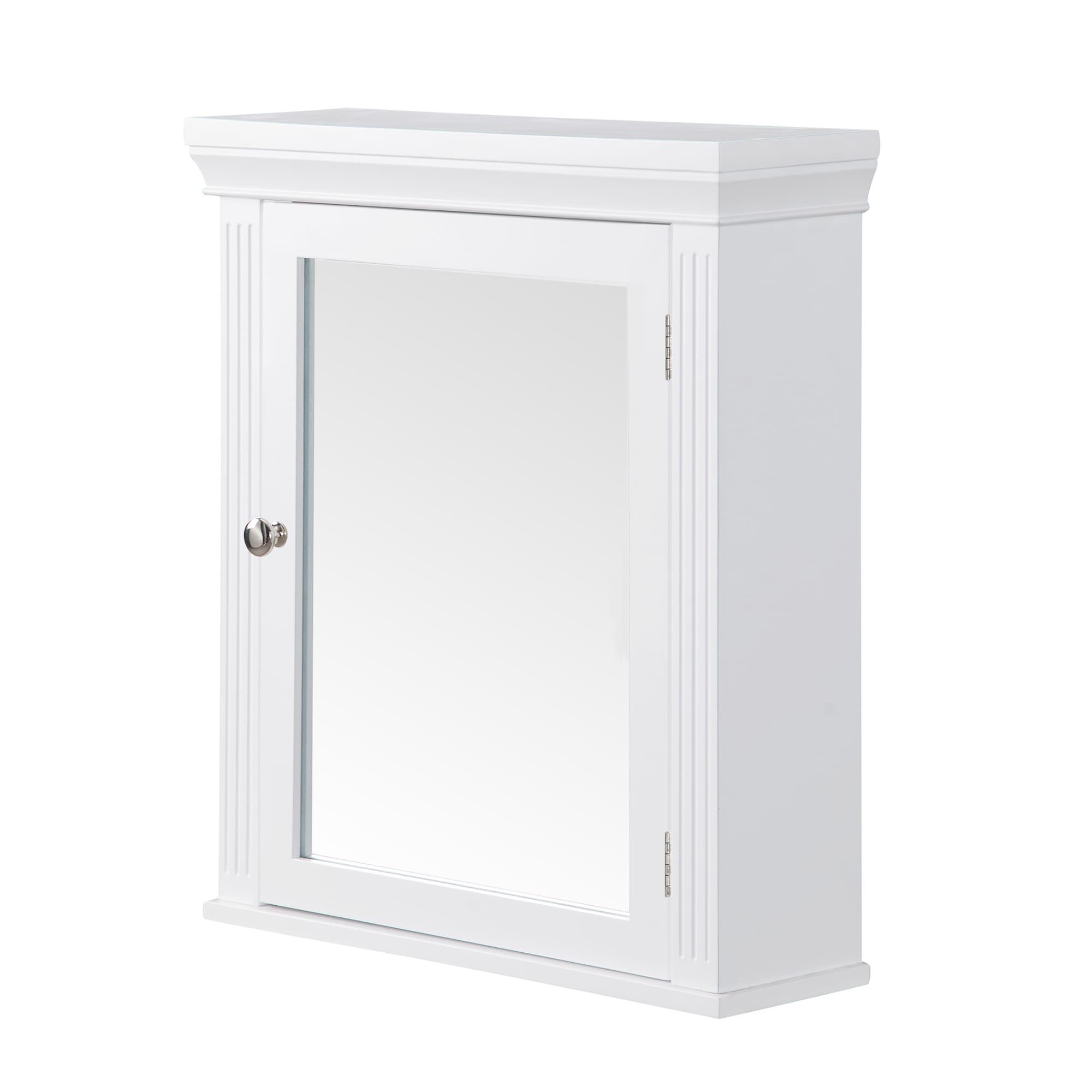 Chestnut Medicine Wall Cabinet White - Elegant Home Fashions: Teamson Home, Chrome Hardware, Adjustable Shelf