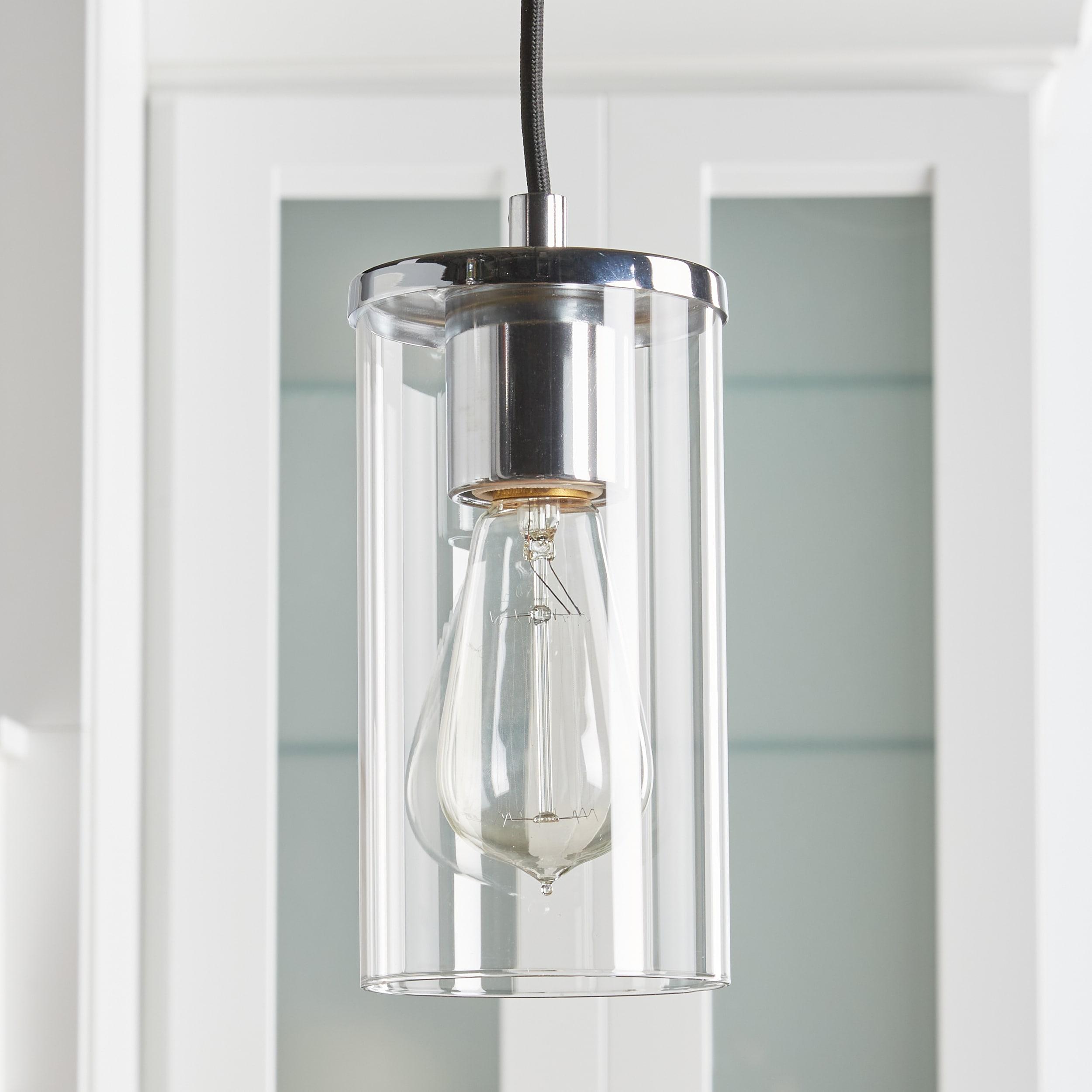 Zire Chrome Mini Pendant Light with Clear Glass Shade
