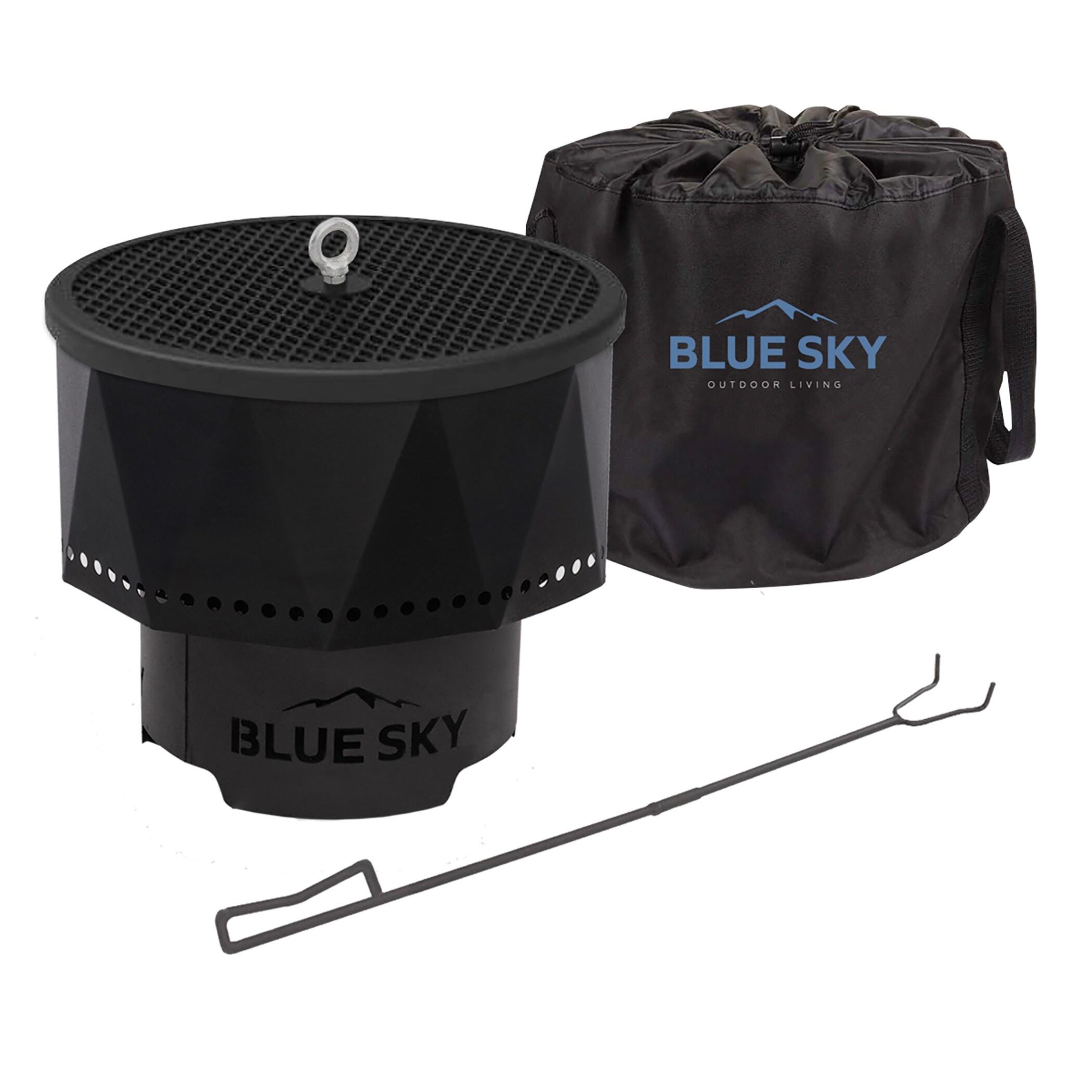 Blue Sky Outdoor Living Round Steel Wood Burning Smokeless Fire Pit