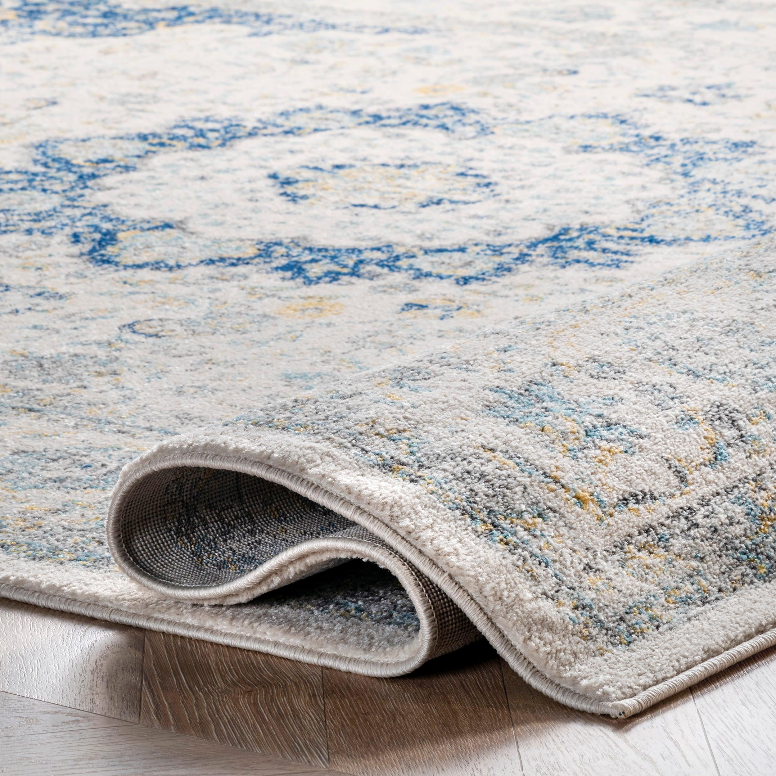 12'x15' Verona Vintage Persian Style Area Rug Blue - nuLOOM: Geometric Pattern, Low Pile, Indoor Rectangle Rug