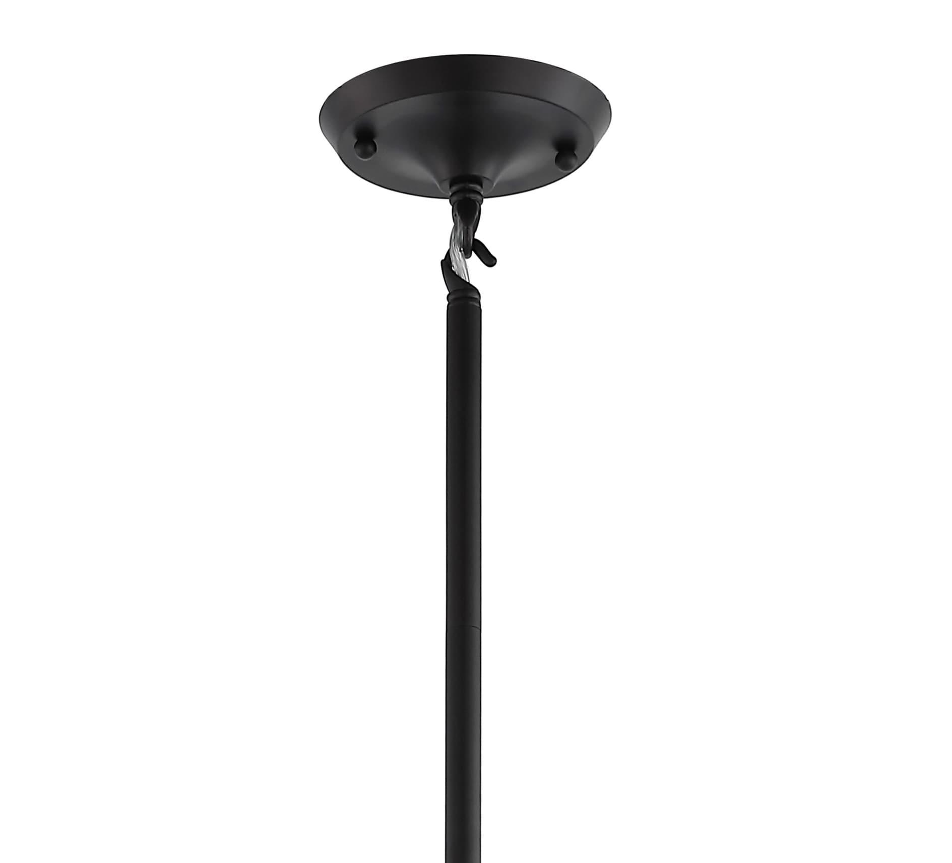 Violetta Coastal-Transitional 19" LED Drum Pendant in Oil-Rubbed Bronze with White Shade