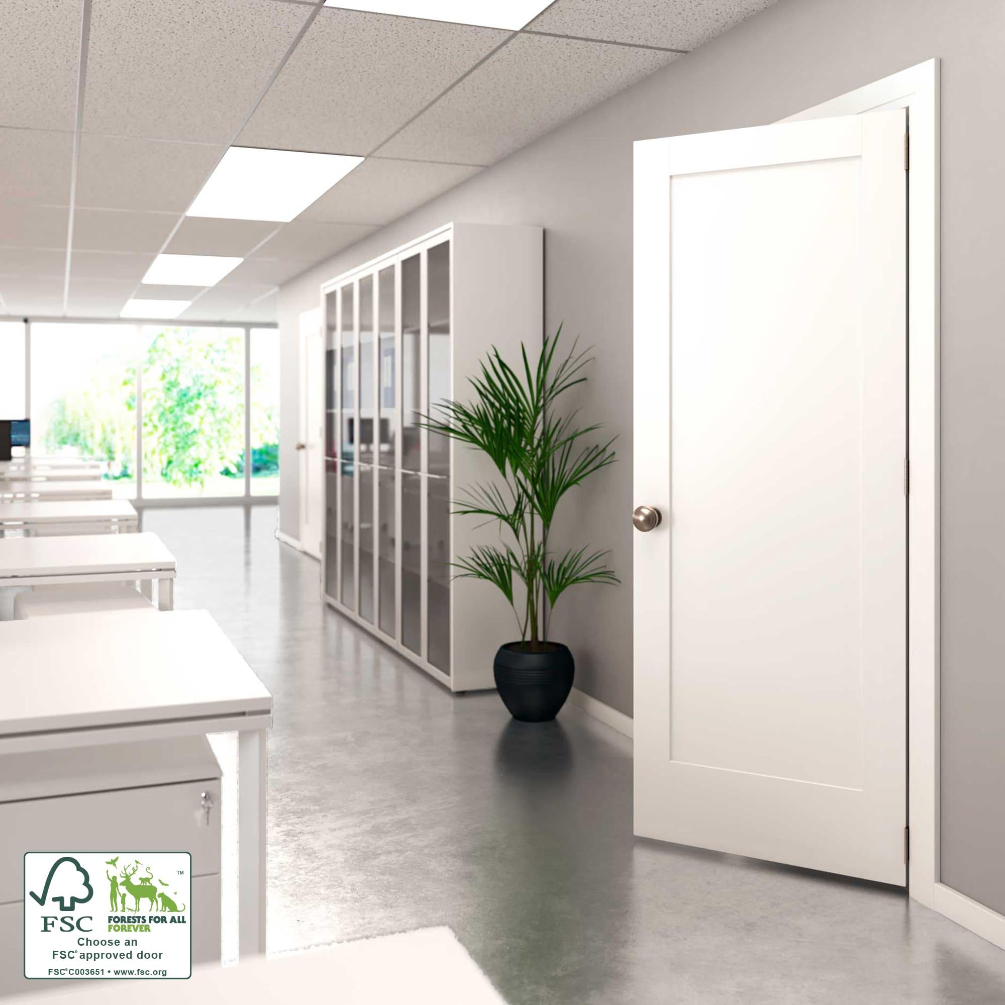 28" x 80" White Primed Solid Core MDF Interior Door