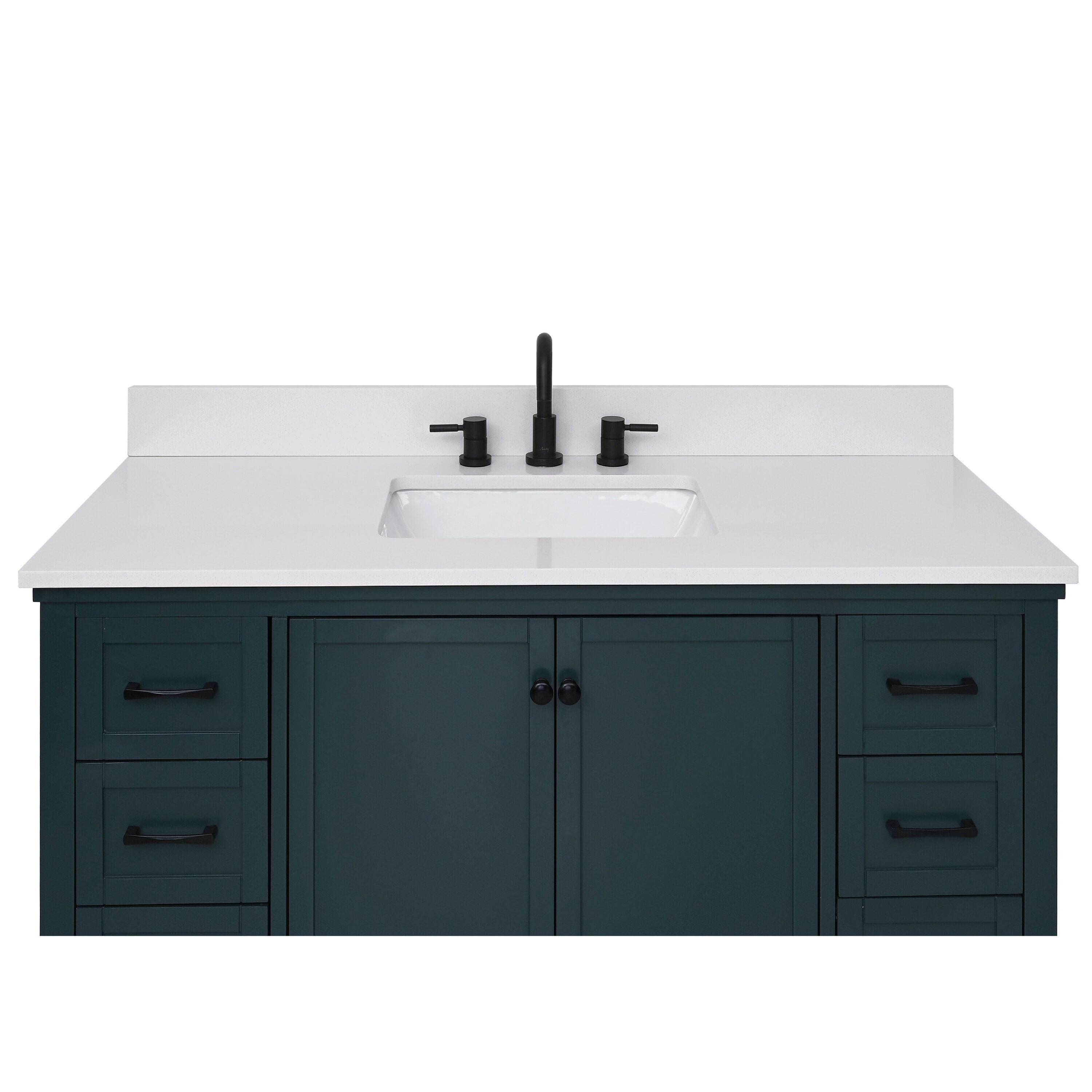 49'' Quartz Single Bathroom Vanity Top with Sink