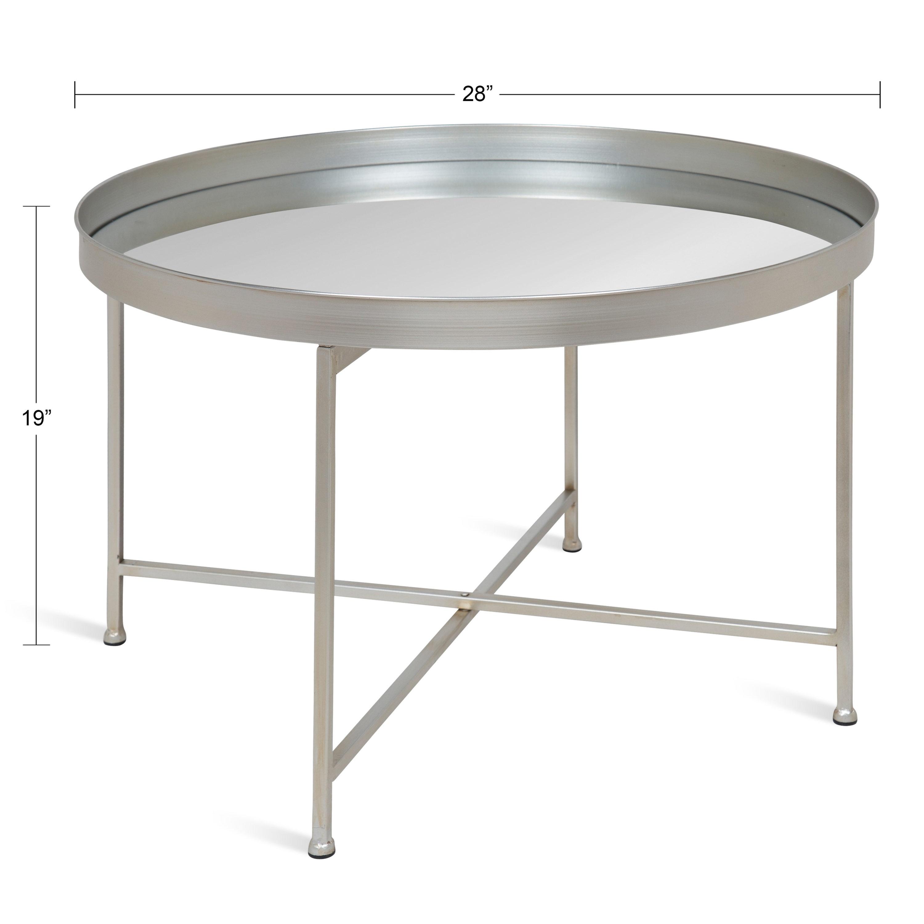 Kate and Laurel Celia Round Metal Coffee Table, 28.25x28.25x19, Silver